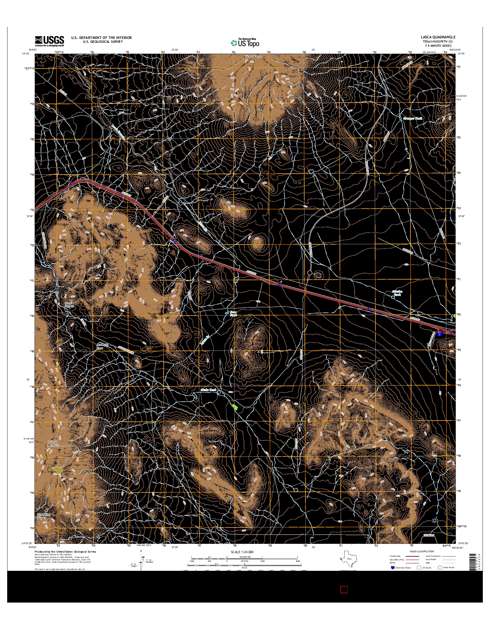 USGS US TOPO 7.5-MINUTE MAP FOR LASCA, TX 2016