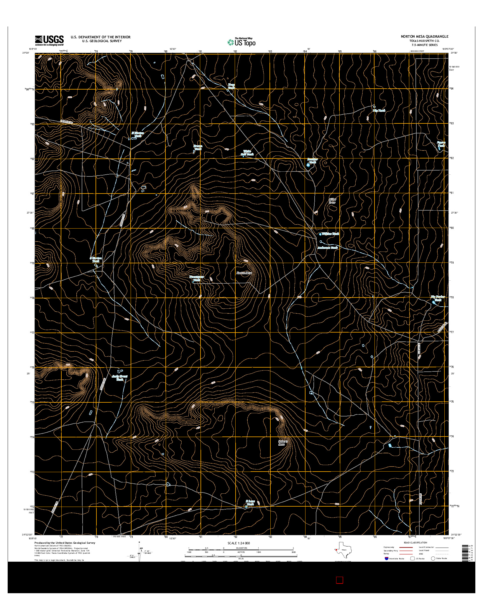 USGS US TOPO 7.5-MINUTE MAP FOR NORTON MESA, TX 2016