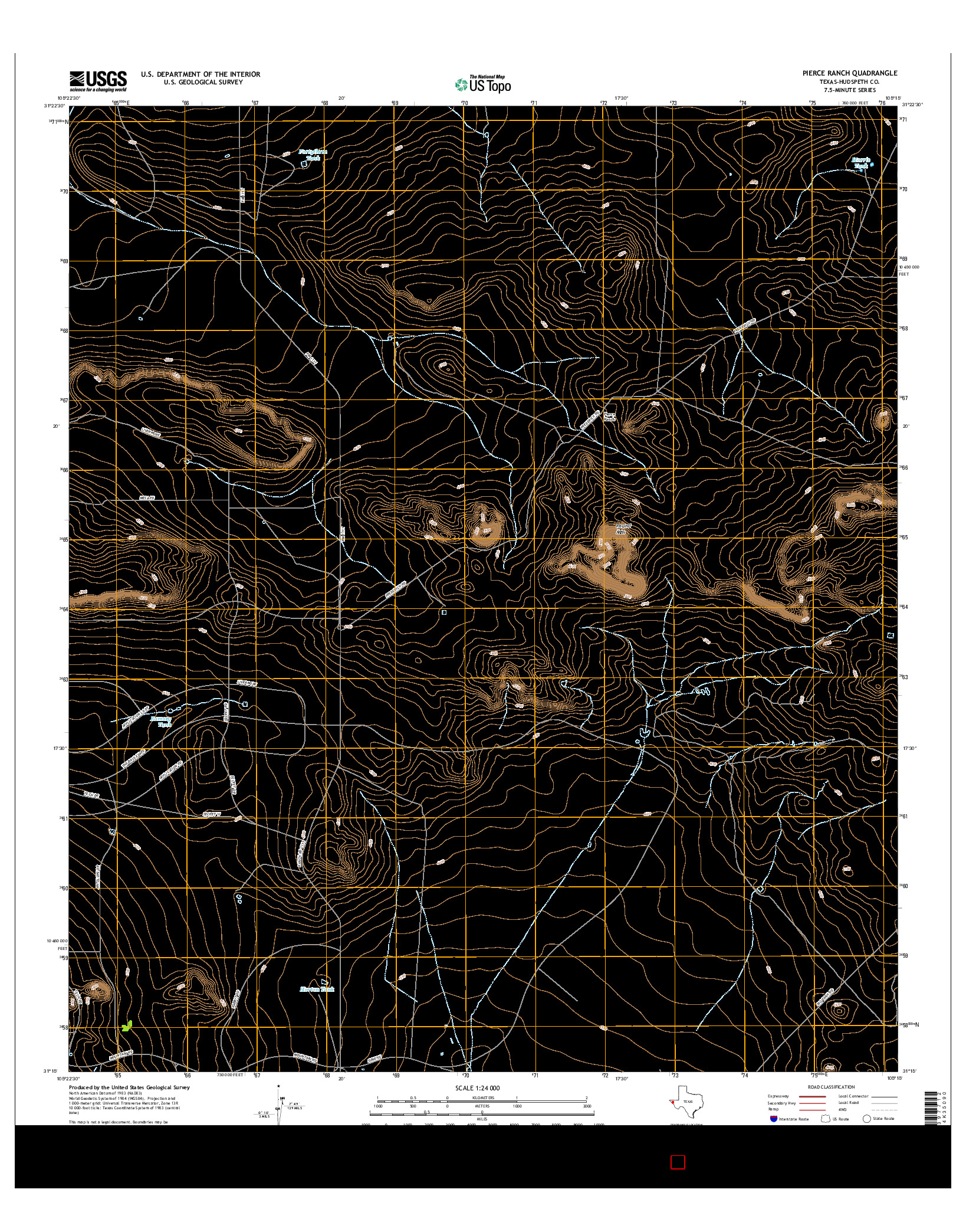 USGS US TOPO 7.5-MINUTE MAP FOR PIERCE RANCH, TX 2016