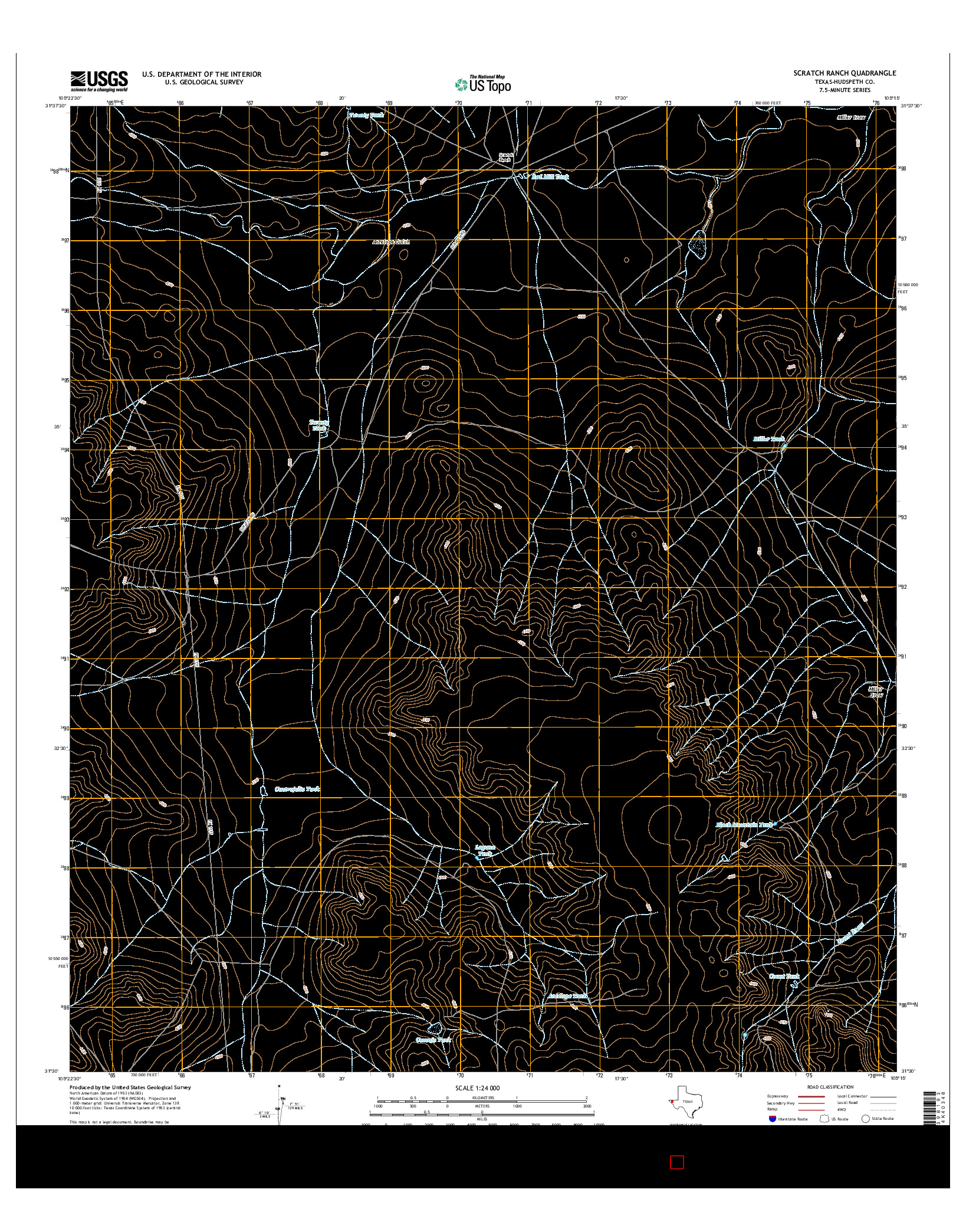 USGS US TOPO 7.5-MINUTE MAP FOR SCRATCH RANCH, TX 2016