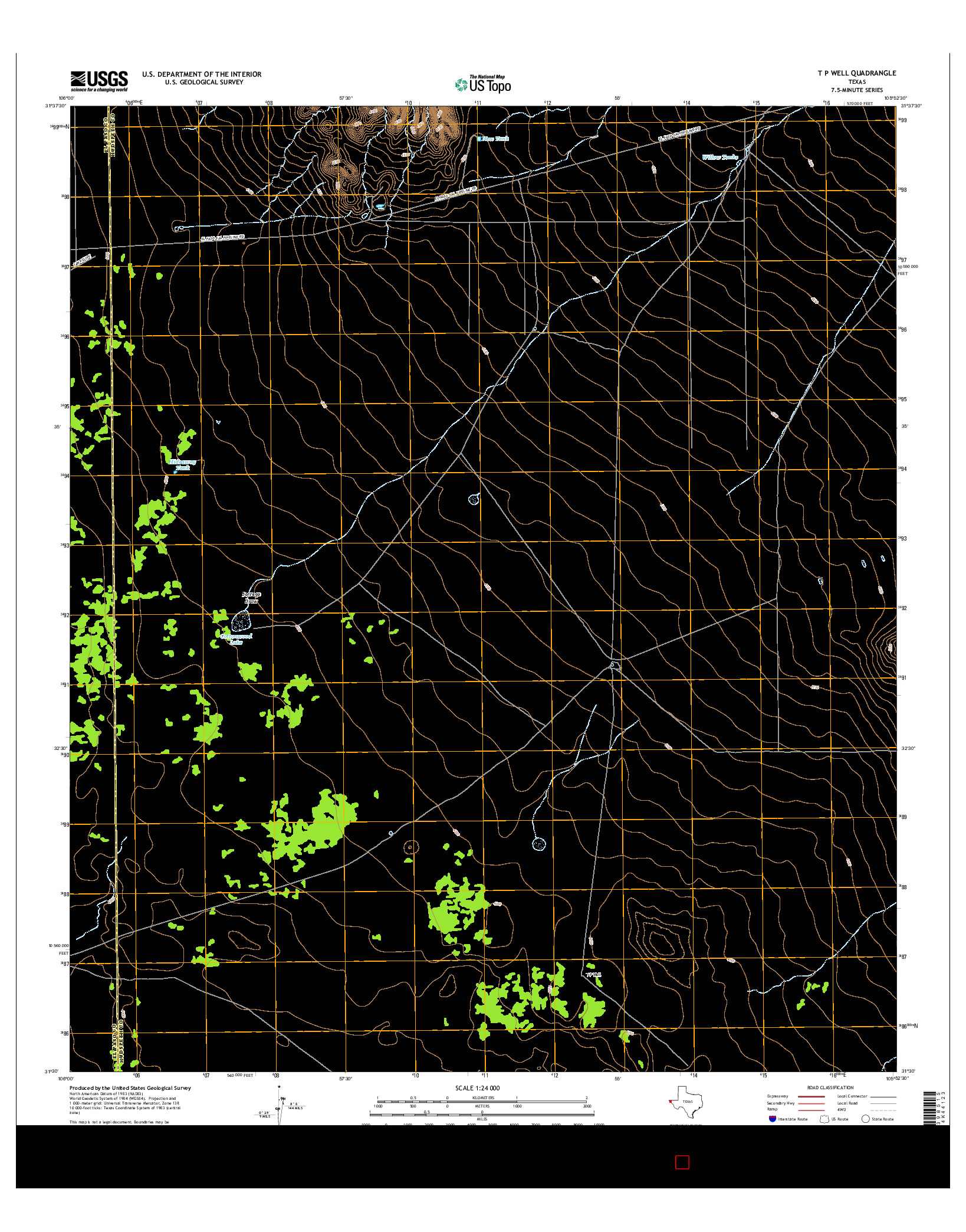 USGS US TOPO 7.5-MINUTE MAP FOR T P WELL, TX 2016