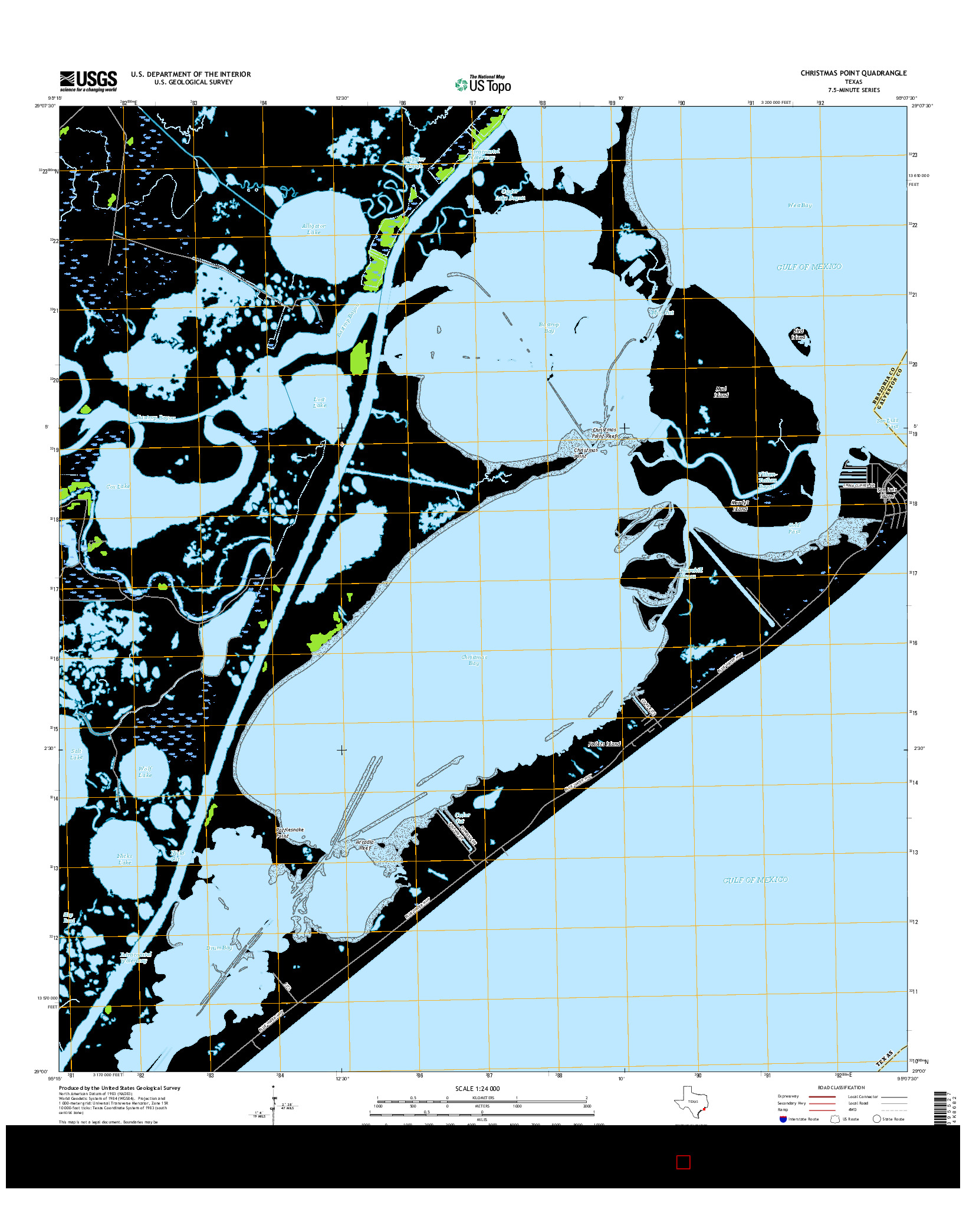 USGS US TOPO 7.5-MINUTE MAP FOR CHRISTMAS POINT, TX 2016