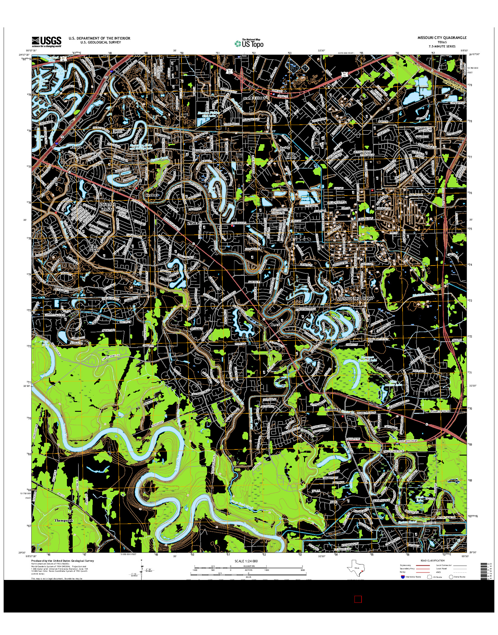 USGS US TOPO 7.5-MINUTE MAP FOR MISSOURI CITY, TX 2016