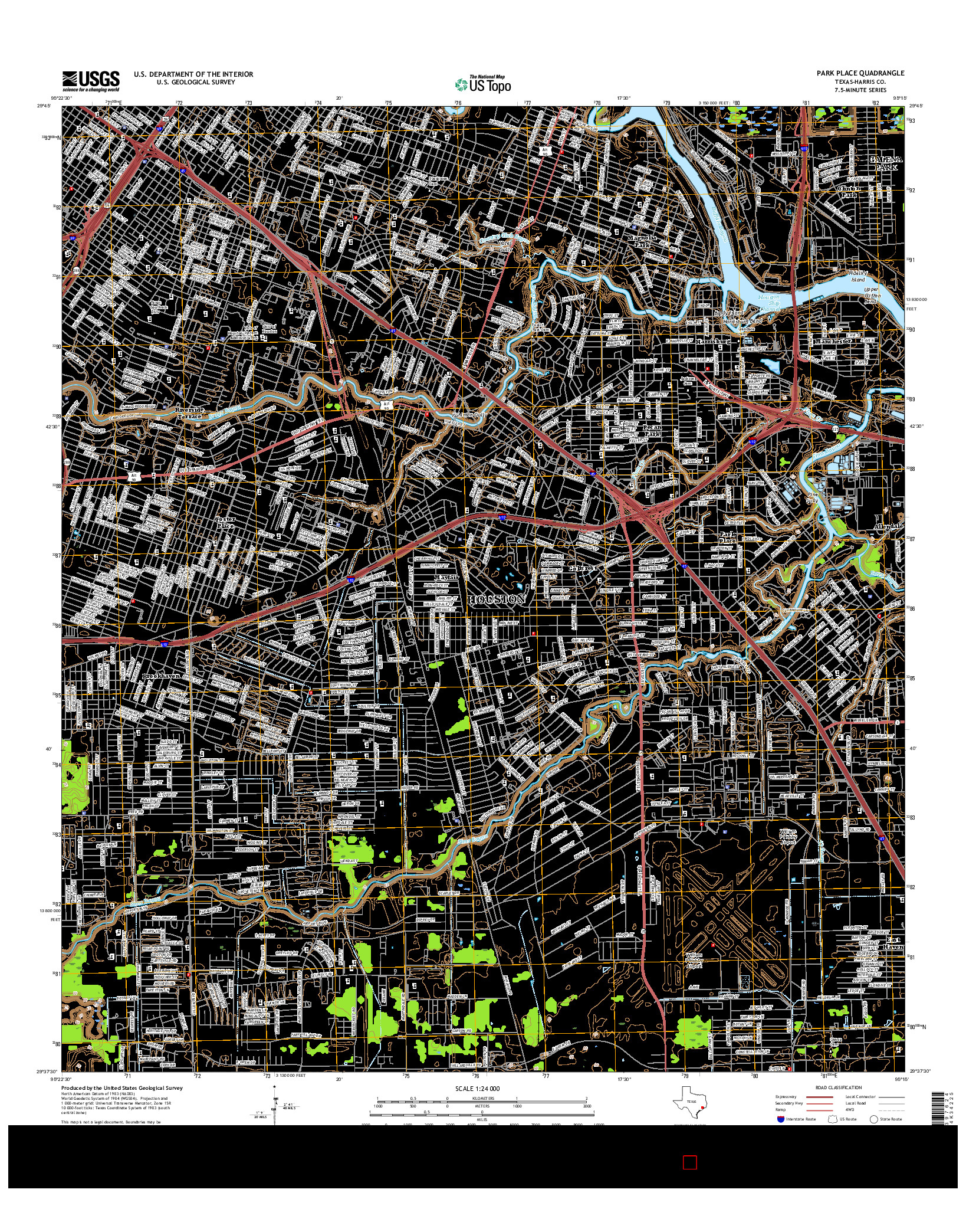 USGS US TOPO 7.5-MINUTE MAP FOR PARK PLACE, TX 2016