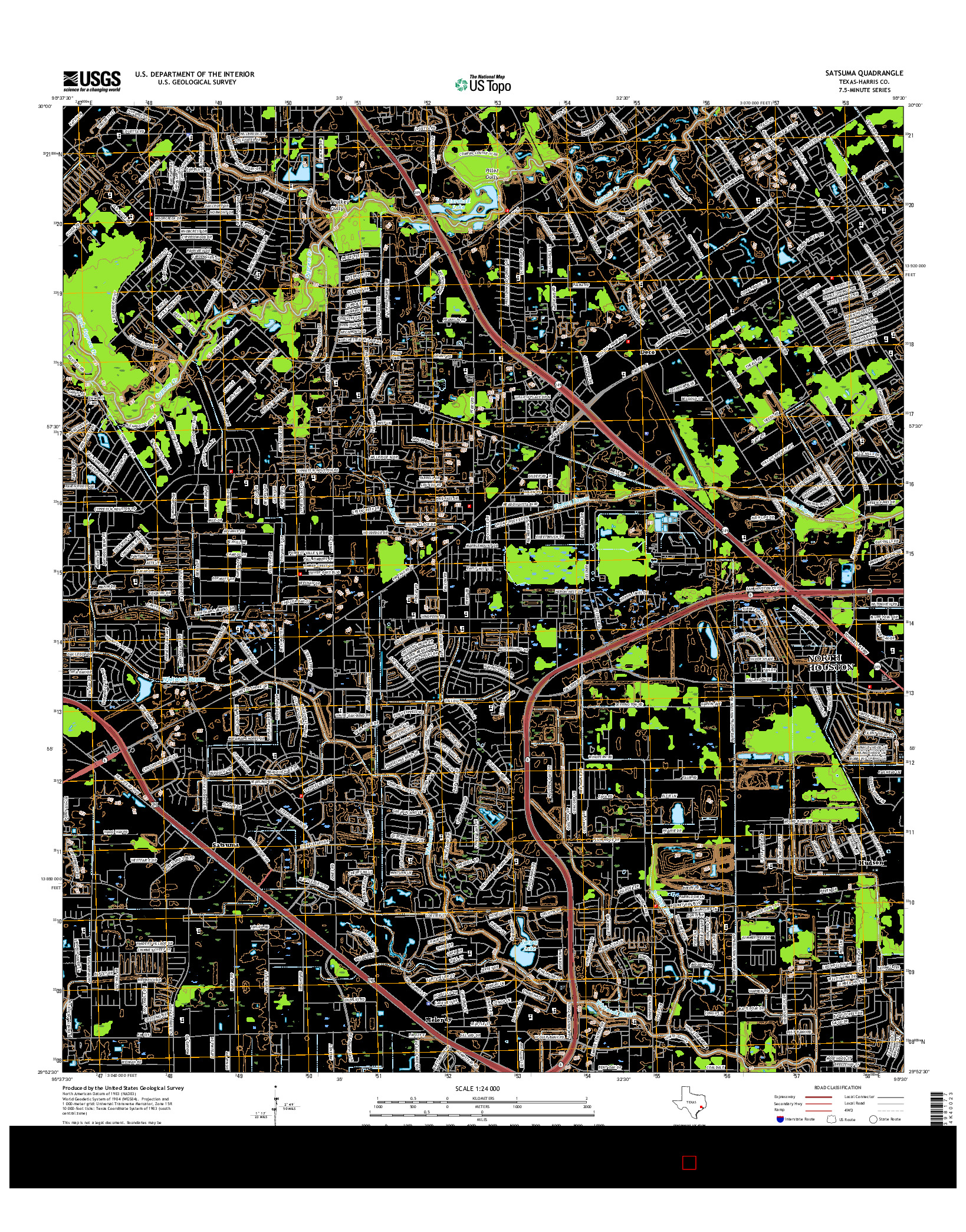 USGS US TOPO 7.5-MINUTE MAP FOR SATSUMA, TX 2016