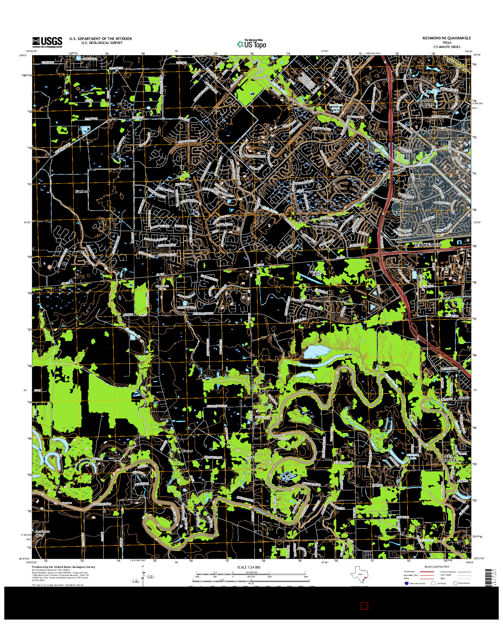 USGS US TOPO 7.5-MINUTE MAP FOR RICHMOND NE, TX 2016