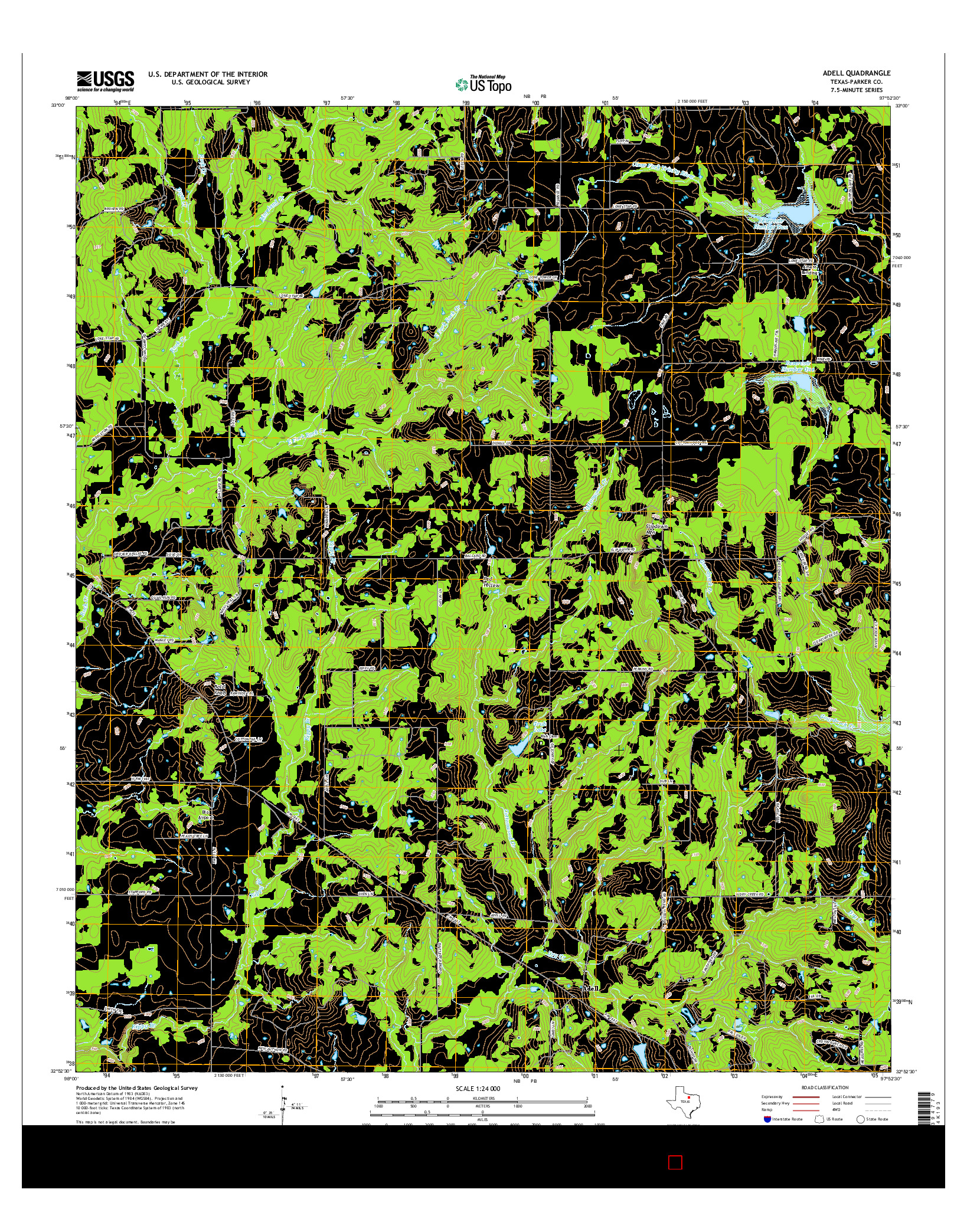 USGS US TOPO 7.5-MINUTE MAP FOR ADELL, TX 2016