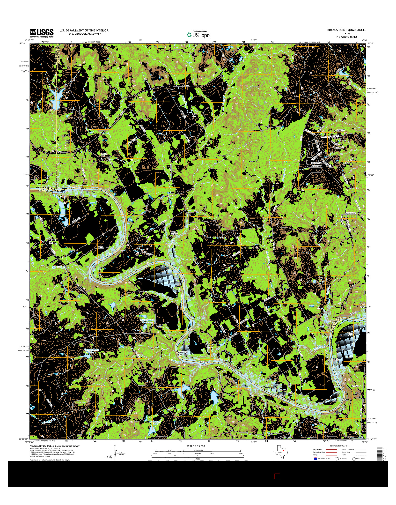 USGS US TOPO 7.5-MINUTE MAP FOR BRAZOS POINT, TX 2016