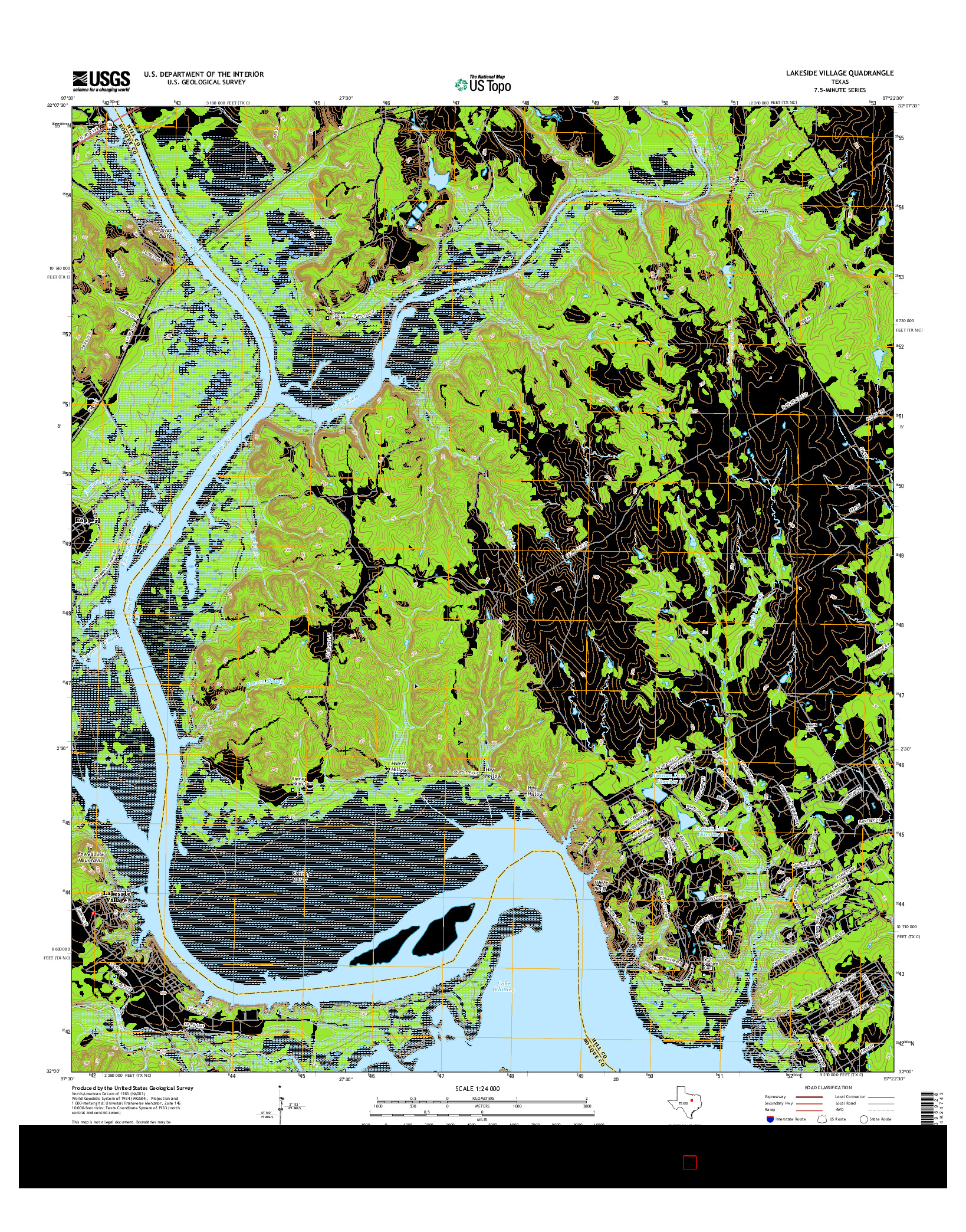 USGS US TOPO 7.5-MINUTE MAP FOR LAKESIDE VILLAGE, TX 2016