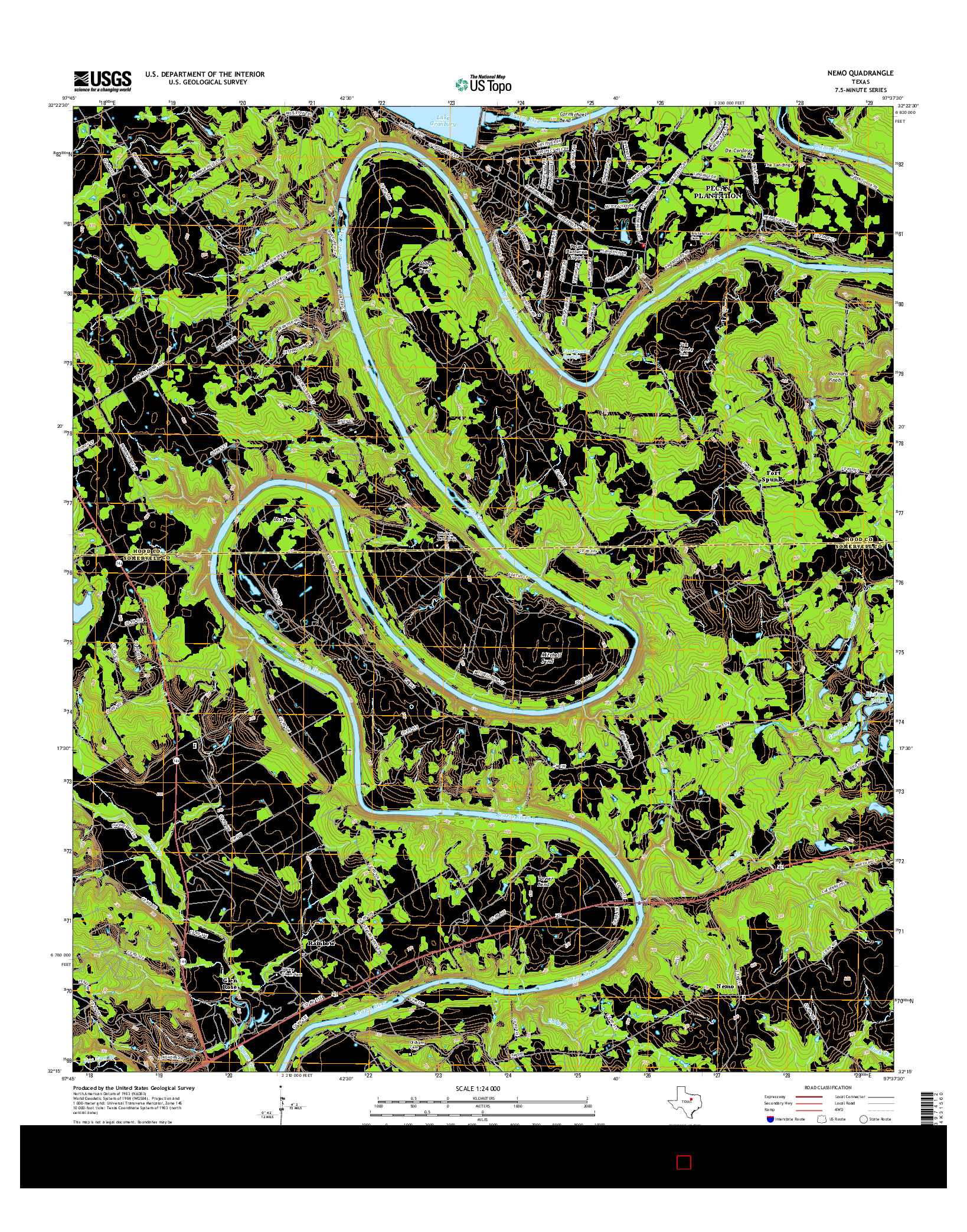 USGS US TOPO 7.5-MINUTE MAP FOR NEMO, TX 2016