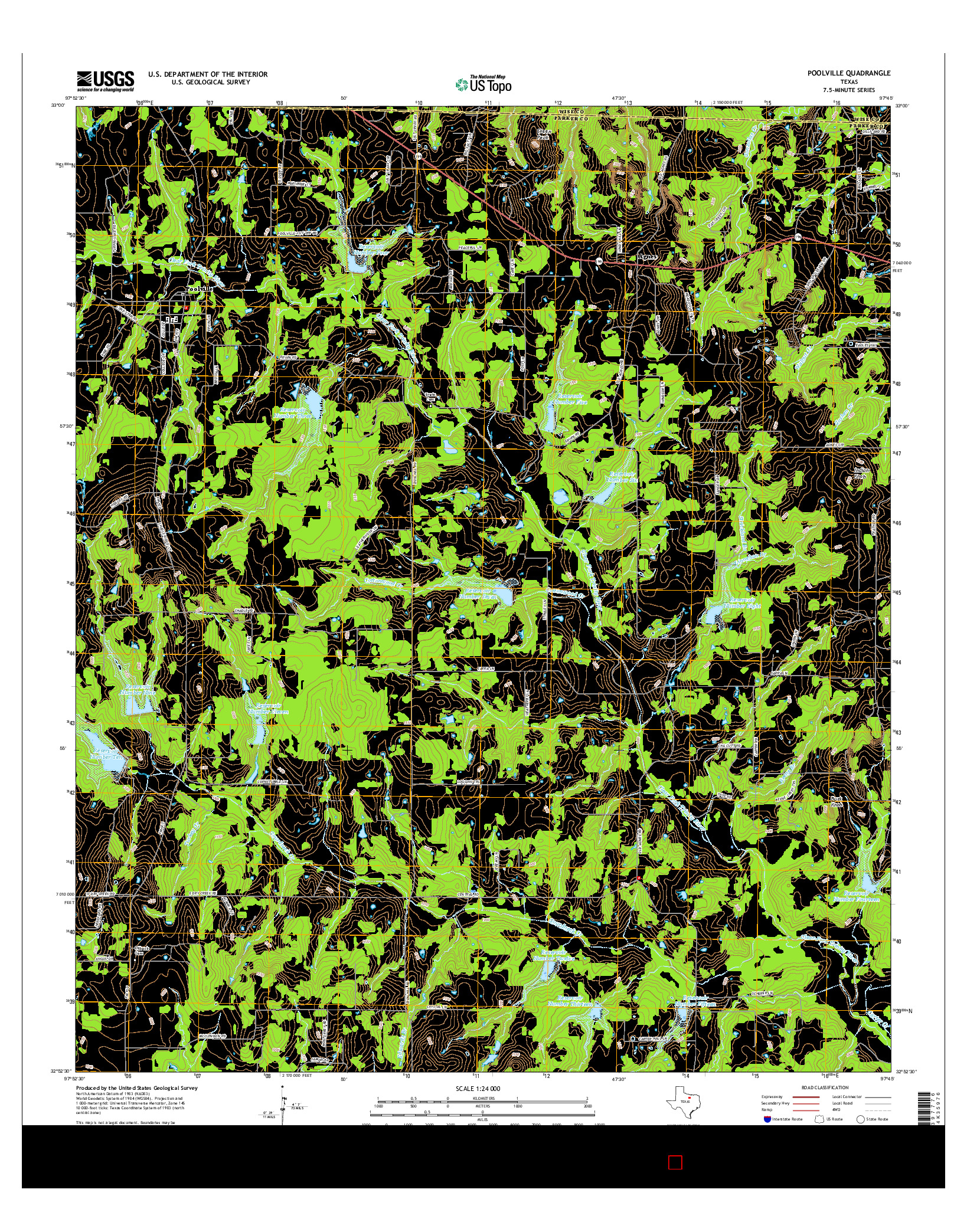 USGS US TOPO 7.5-MINUTE MAP FOR POOLVILLE, TX 2016