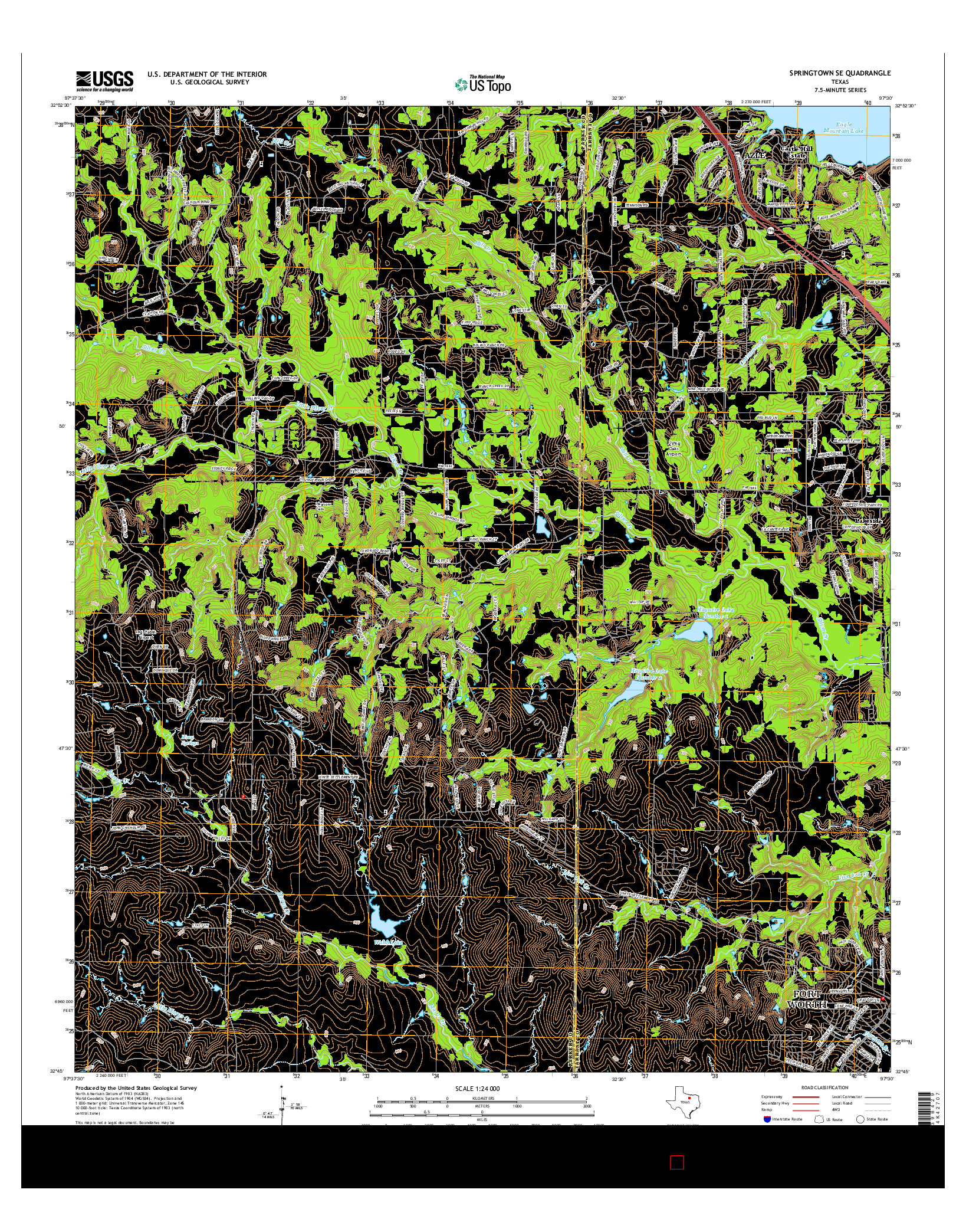 USGS US TOPO 7.5-MINUTE MAP FOR SPRINGTOWN SE, TX 2016