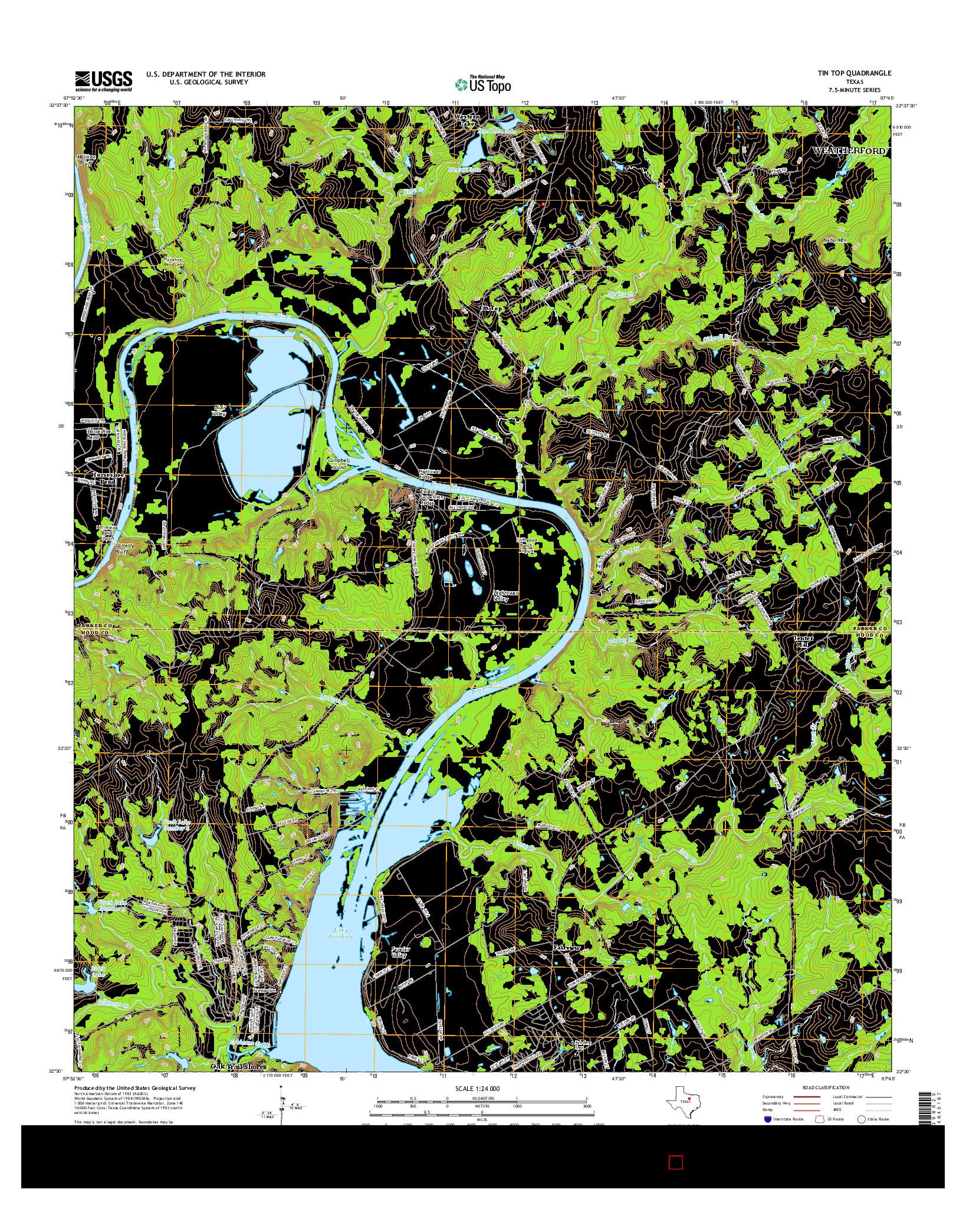 USGS US TOPO 7.5-MINUTE MAP FOR TIN TOP, TX 2016