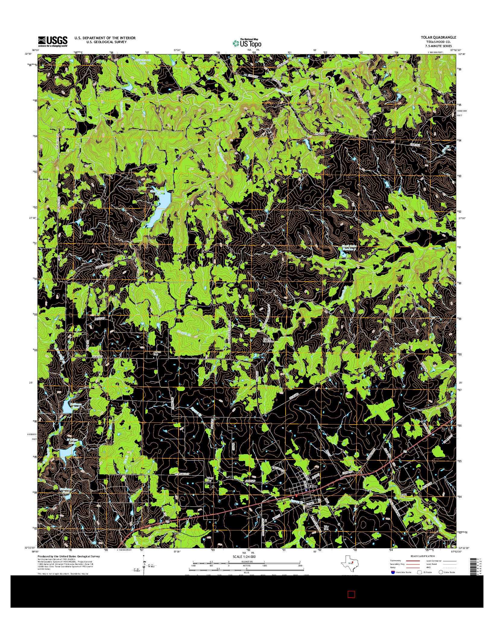 USGS US TOPO 7.5-MINUTE MAP FOR TOLAR, TX 2016