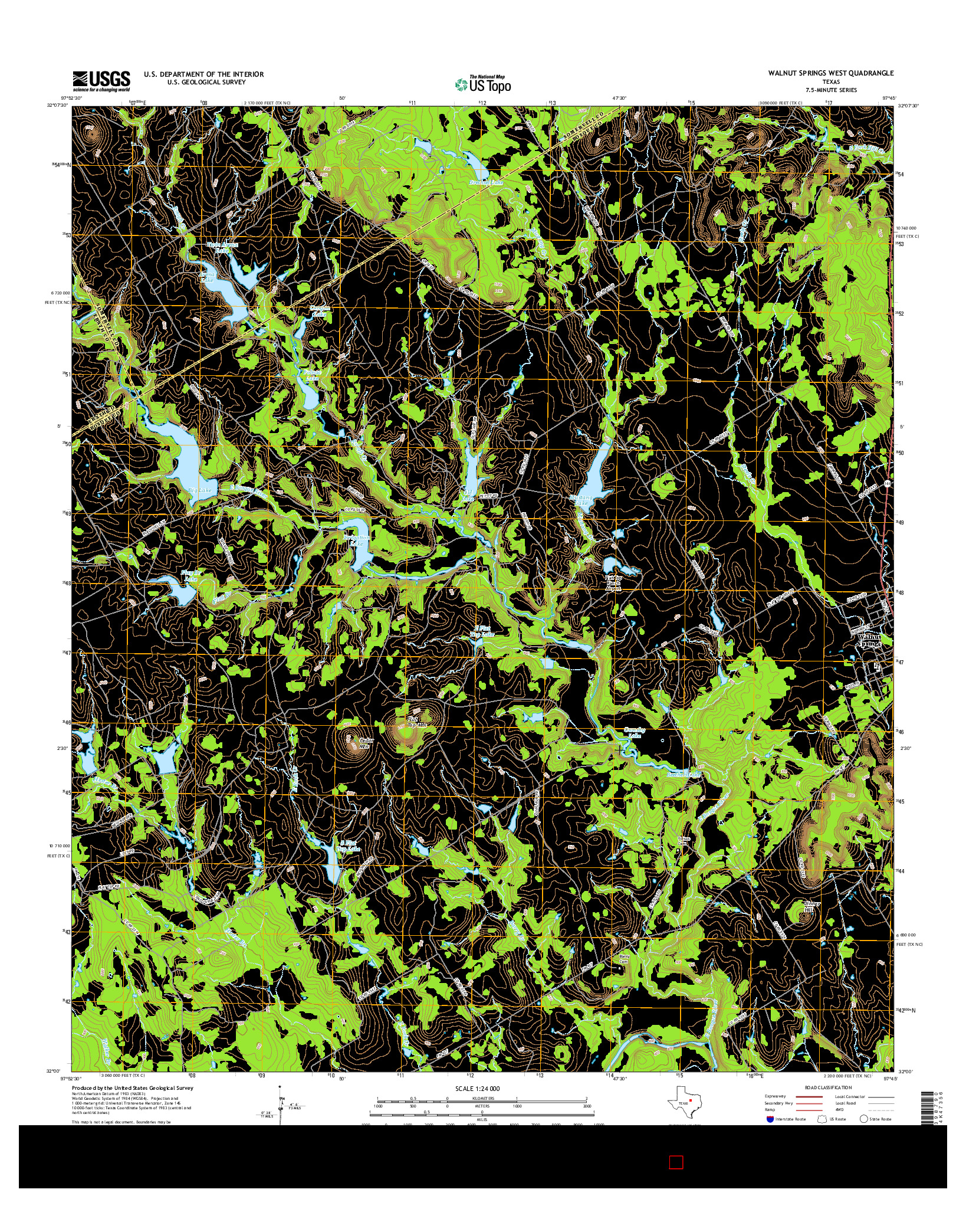 USGS US TOPO 7.5-MINUTE MAP FOR WALNUT SPRINGS WEST, TX 2016