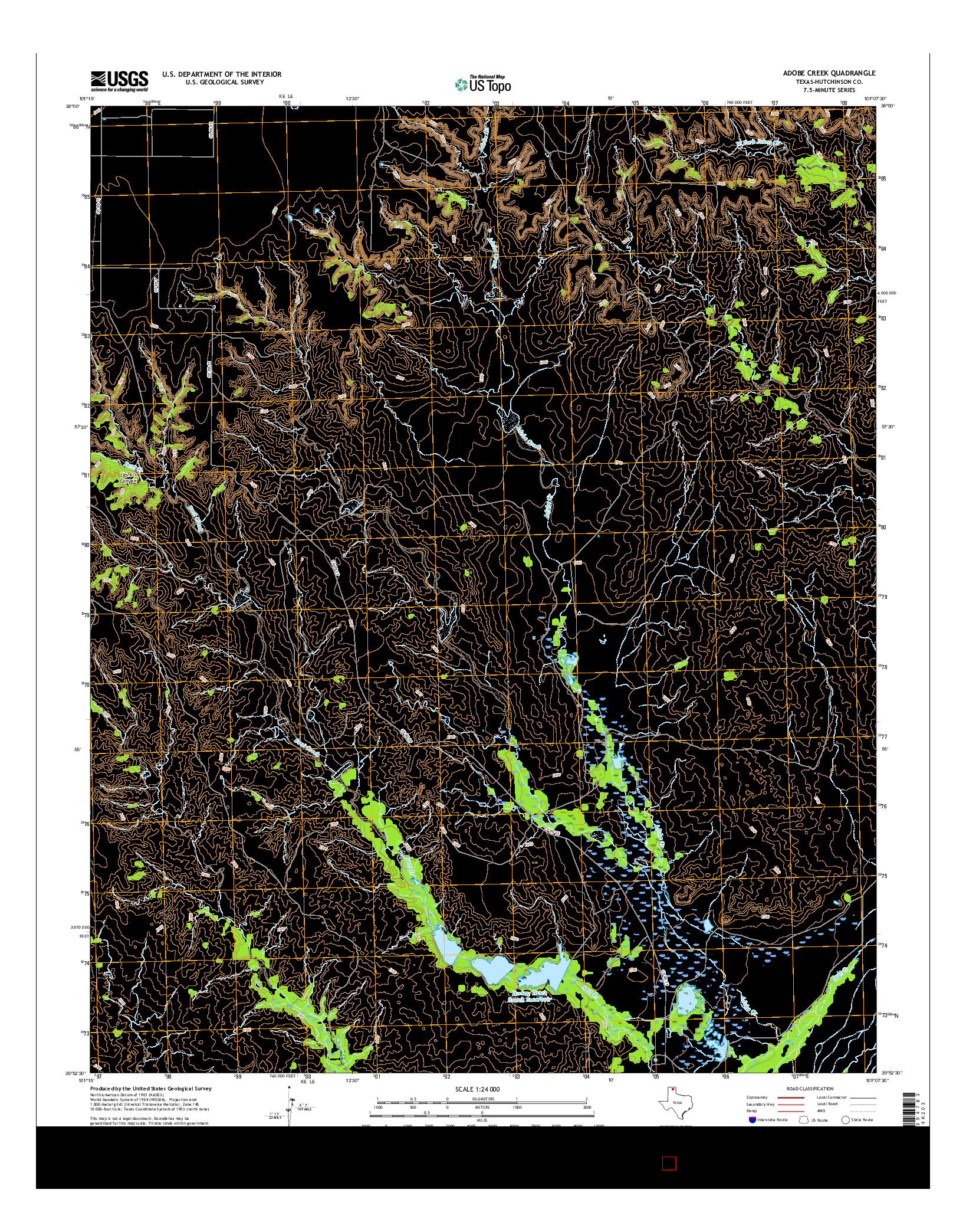 USGS US TOPO 7.5-MINUTE MAP FOR ADOBE CREEK, TX 2016