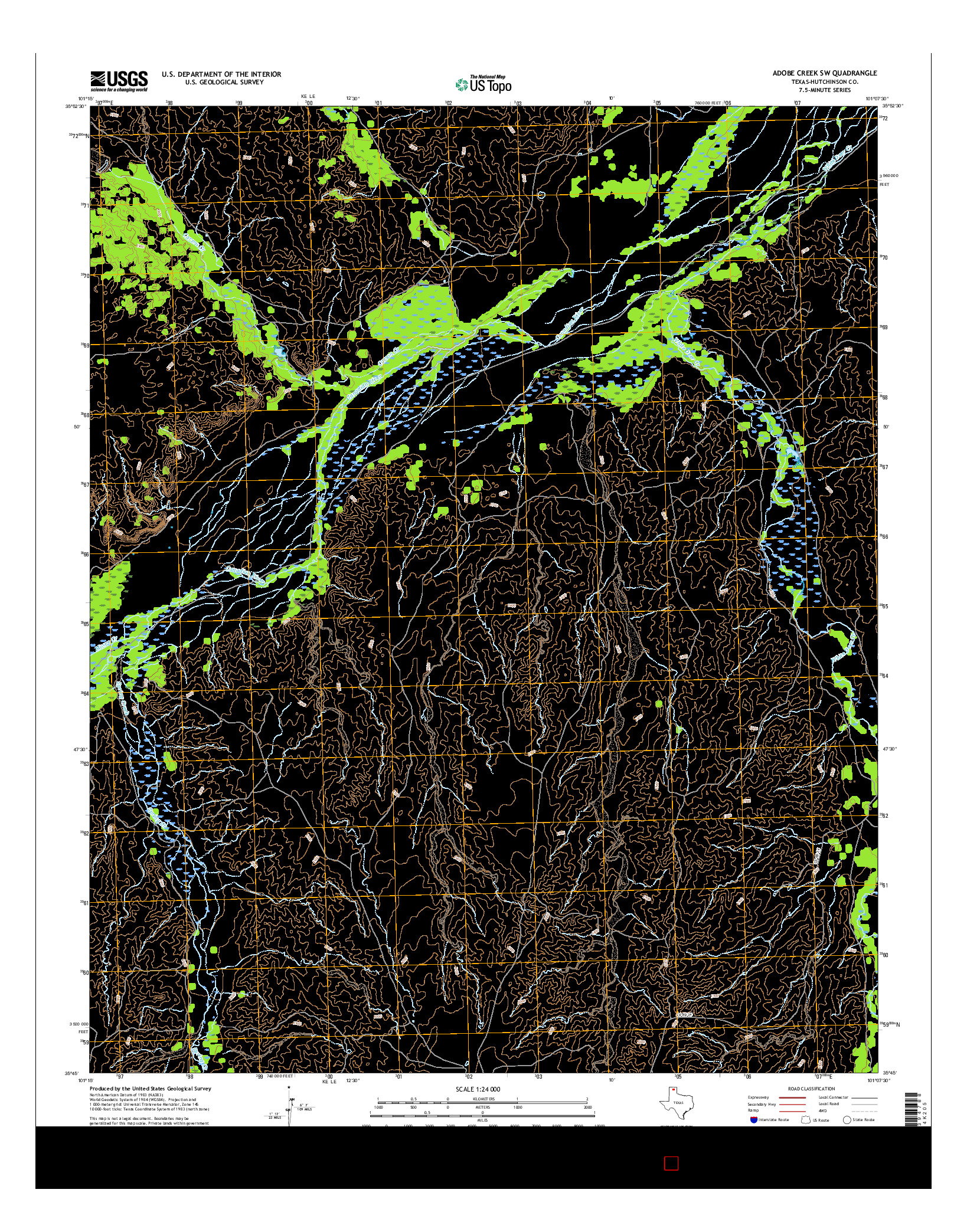 USGS US TOPO 7.5-MINUTE MAP FOR ADOBE CREEK SW, TX 2016