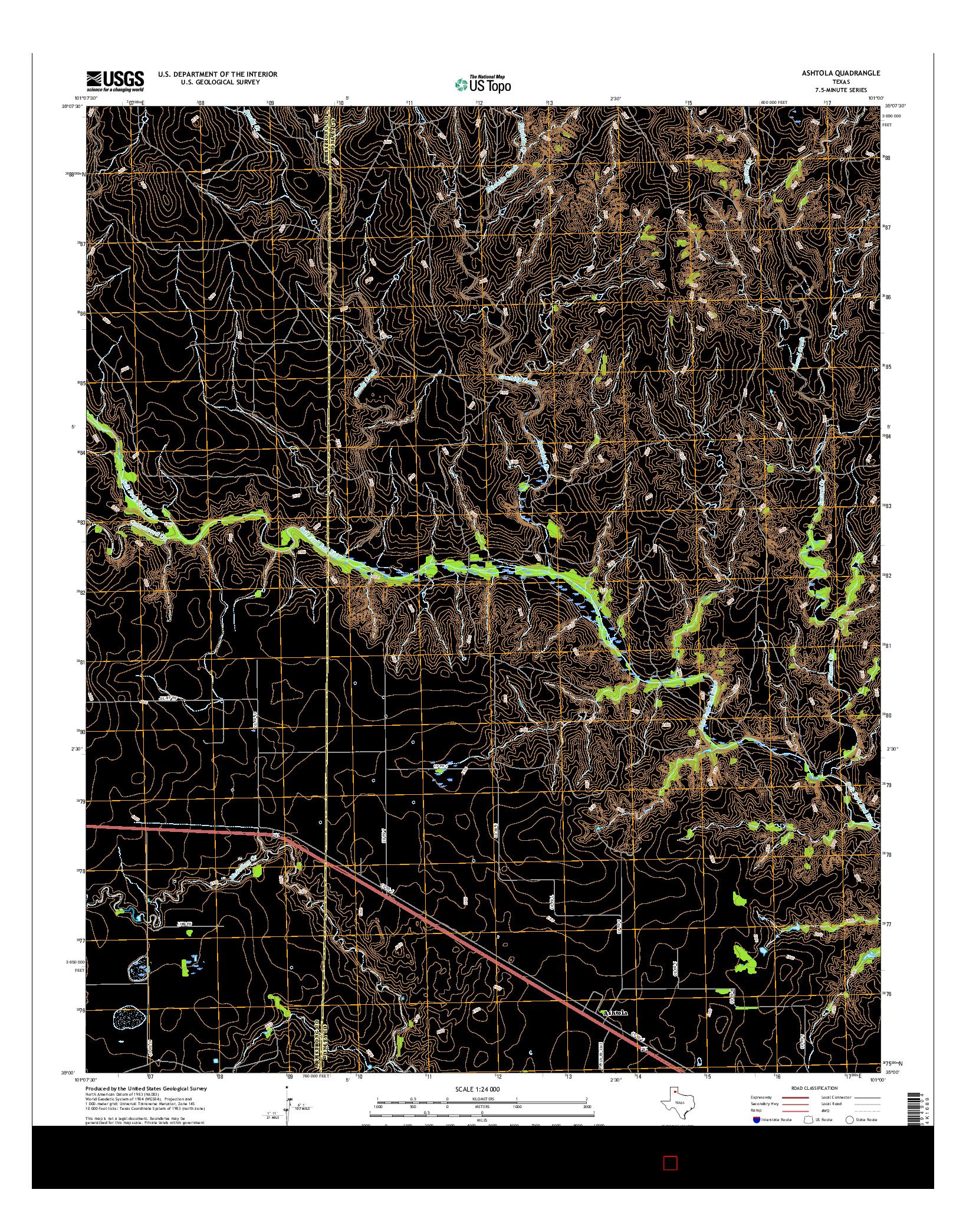 USGS US TOPO 7.5-MINUTE MAP FOR ASHTOLA, TX 2016
