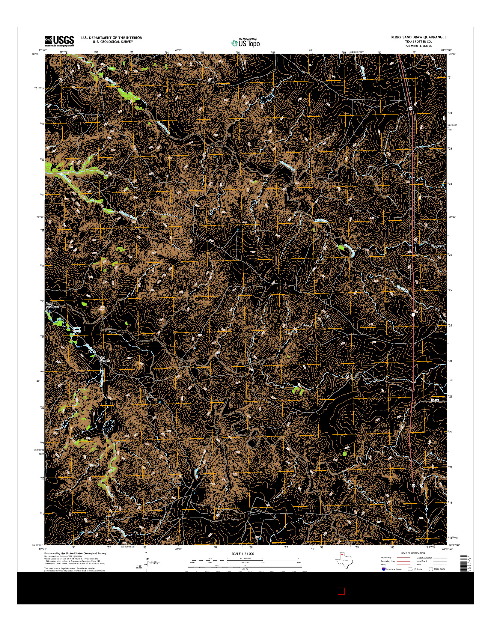 USGS US TOPO 7.5-MINUTE MAP FOR BERRY SAND DRAW, TX 2016