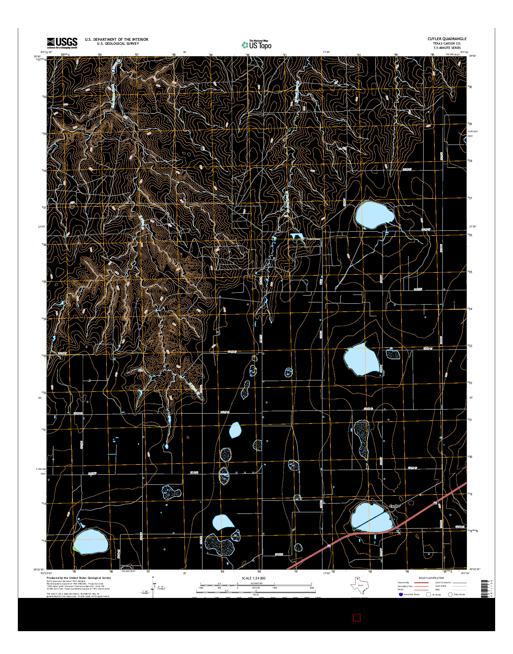 USGS US TOPO 7.5-MINUTE MAP FOR CUYLER, TX 2016