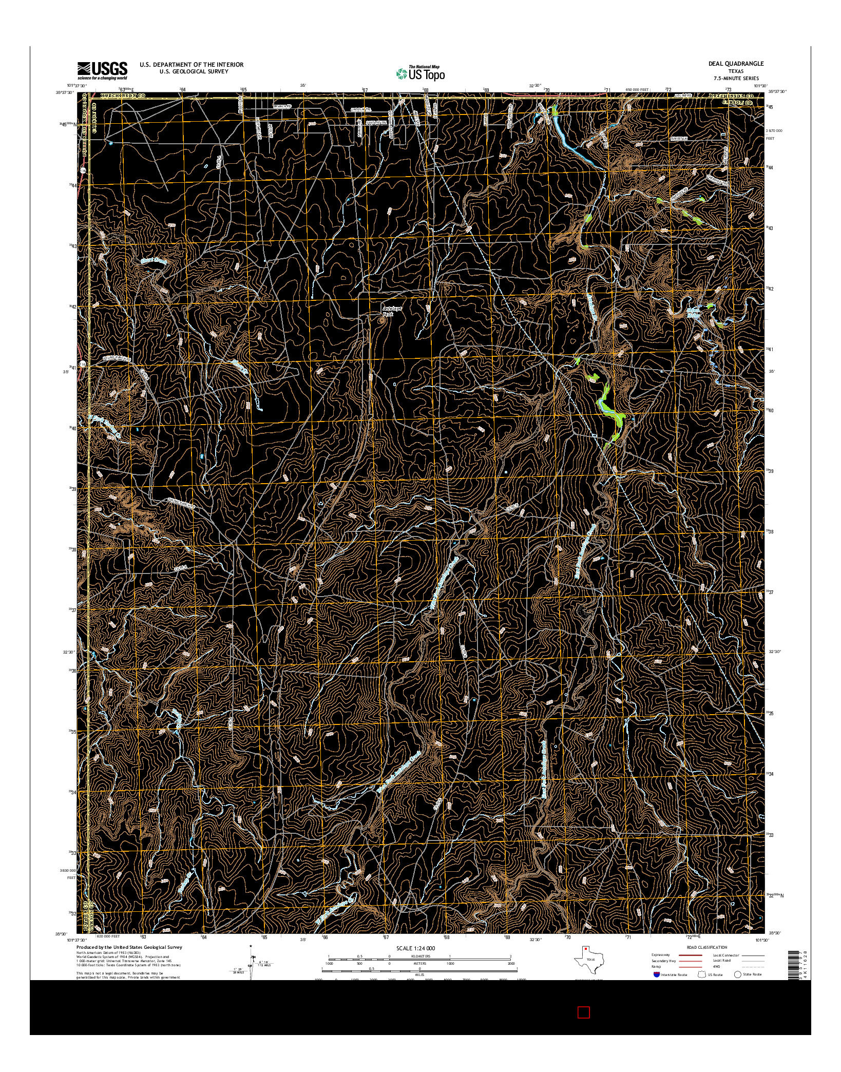 USGS US TOPO 7.5-MINUTE MAP FOR DEAL, TX 2016