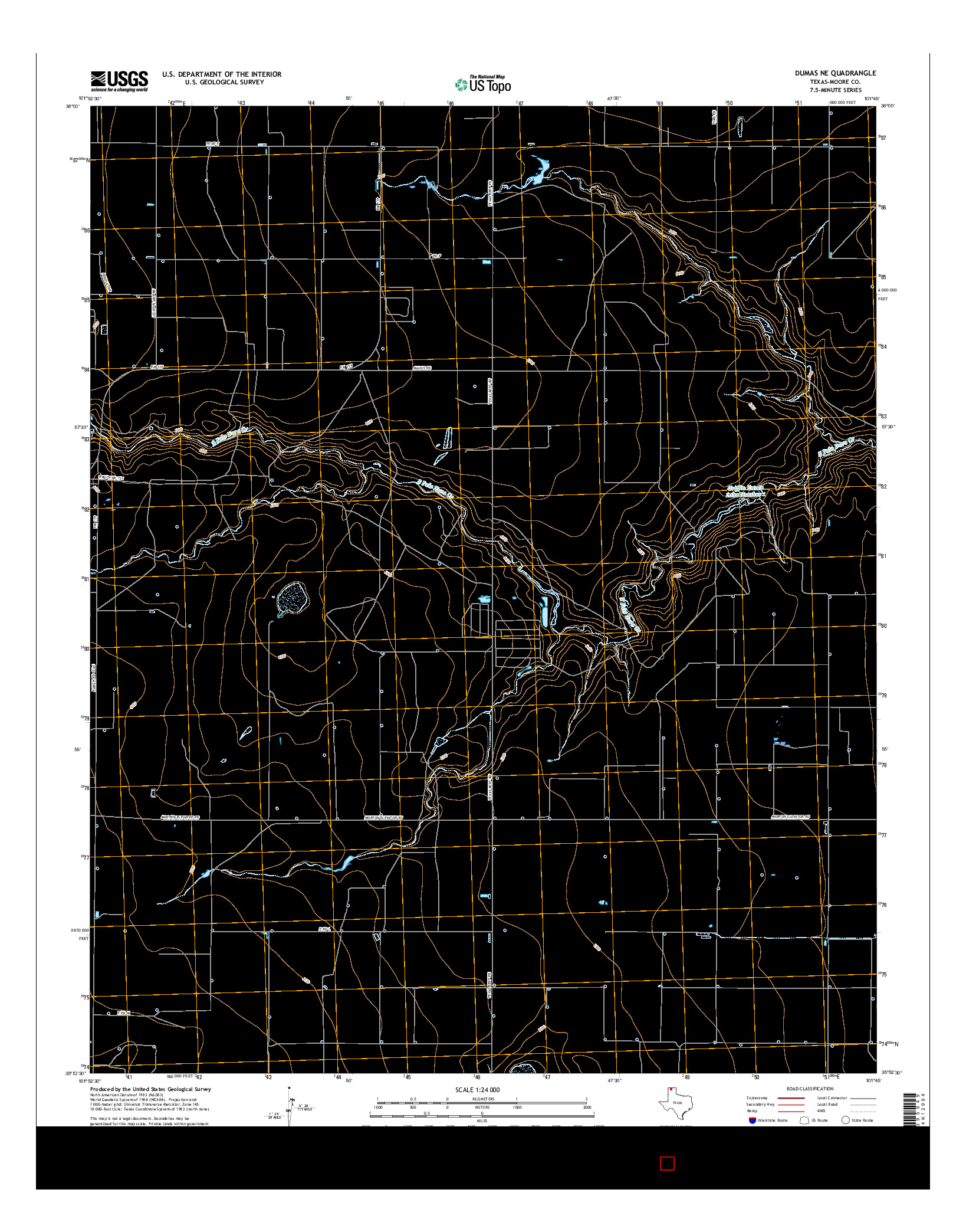 USGS US TOPO 7.5-MINUTE MAP FOR DUMAS NE, TX 2016