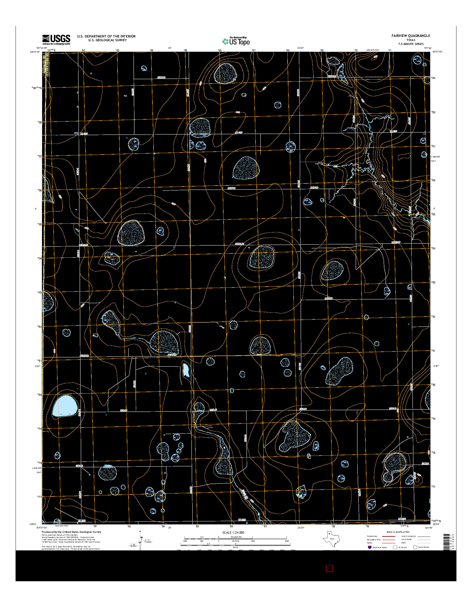 USGS US TOPO 7.5-MINUTE MAP FOR FAIRVIEW, TX 2016