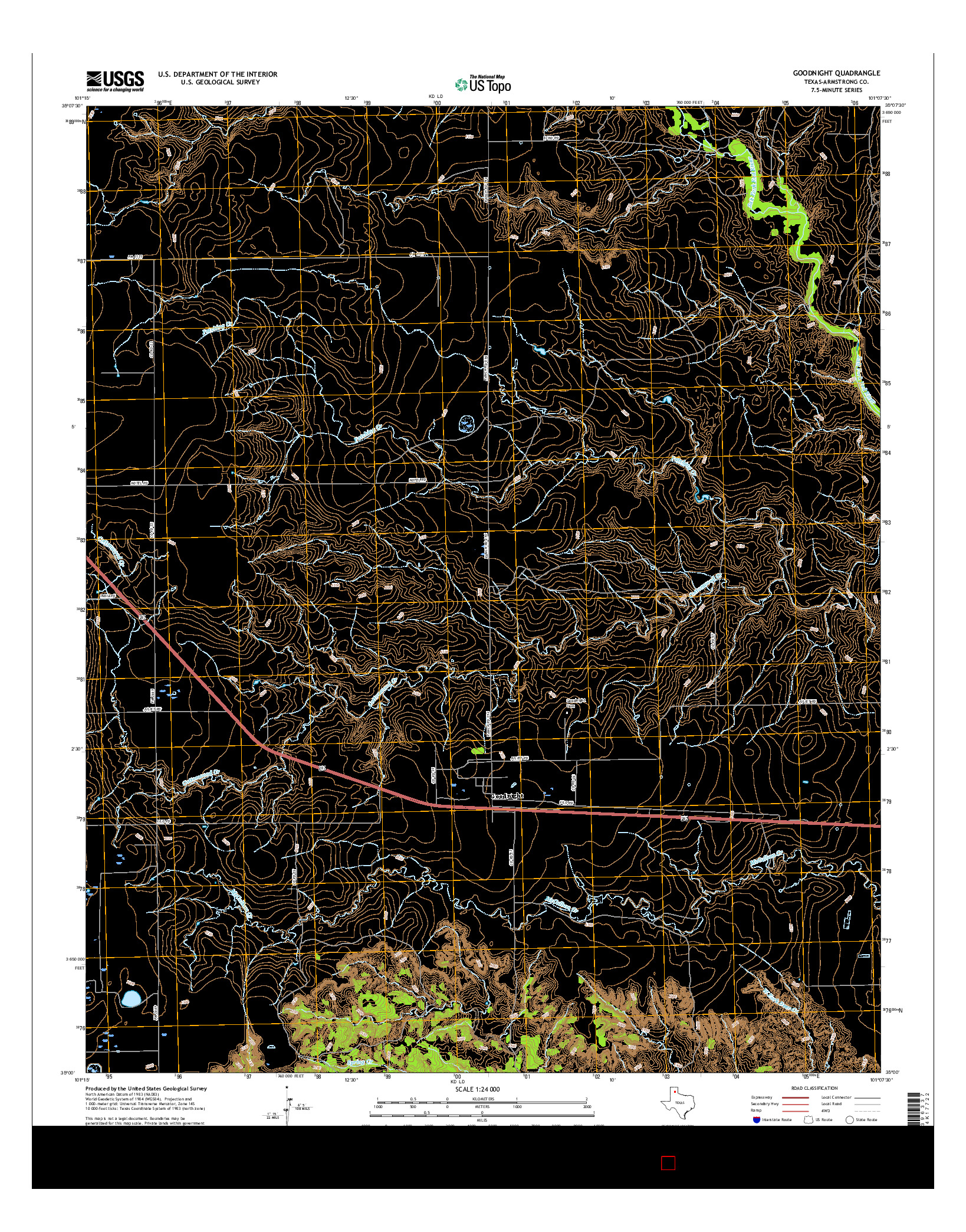 USGS US TOPO 7.5-MINUTE MAP FOR GOODNIGHT, TX 2016