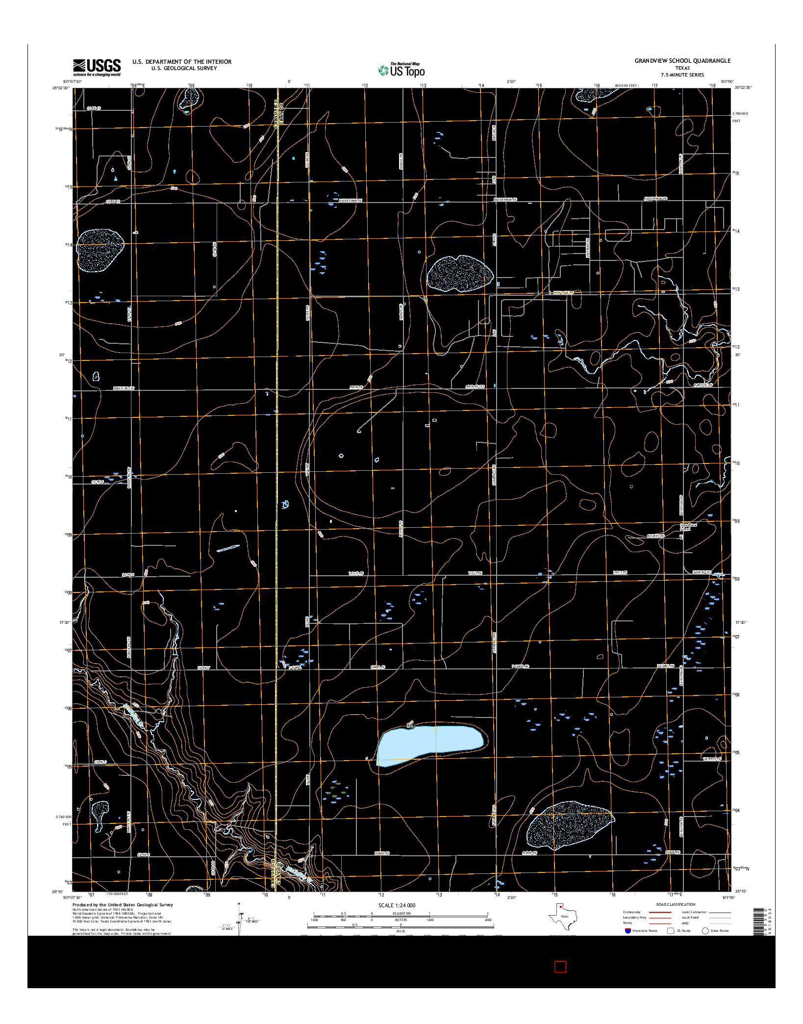 USGS US TOPO 7.5-MINUTE MAP FOR GRANDVIEW SCHOOL, TX 2016