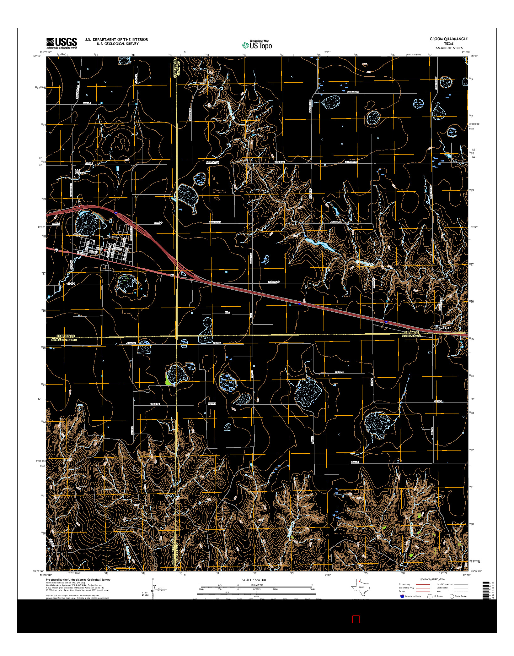 USGS US TOPO 7.5-MINUTE MAP FOR GROOM, TX 2016