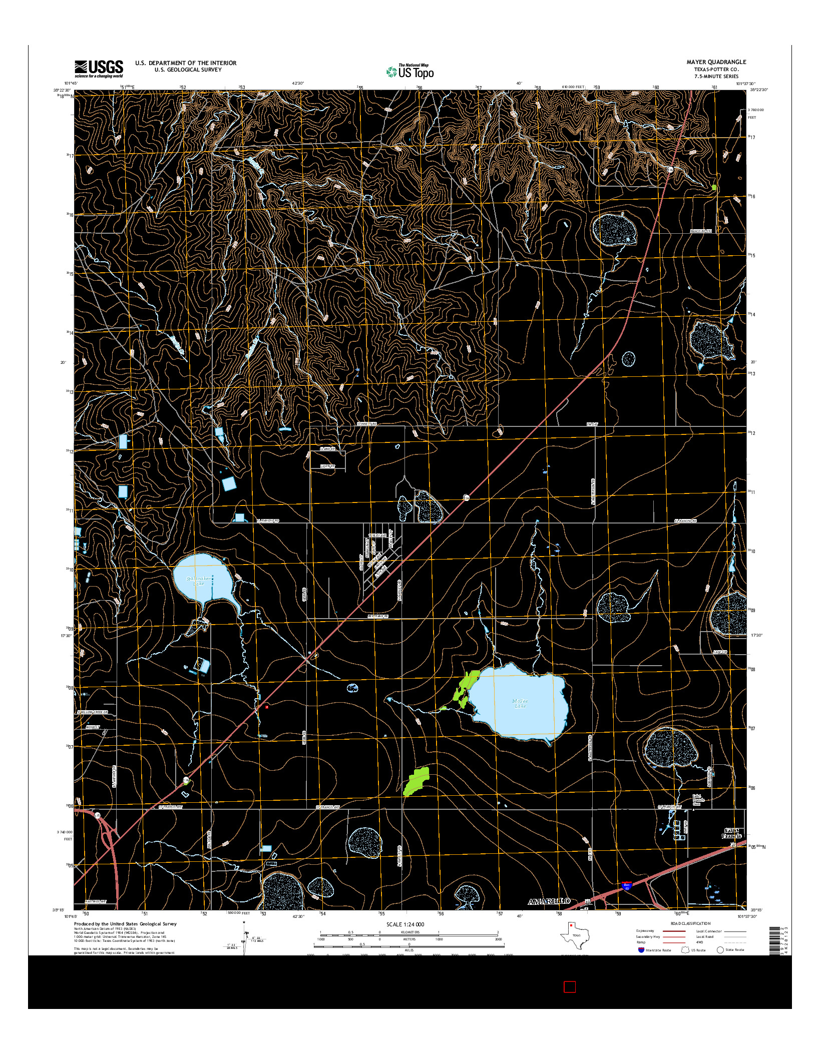 USGS US TOPO 7.5-MINUTE MAP FOR MAYER, TX 2016