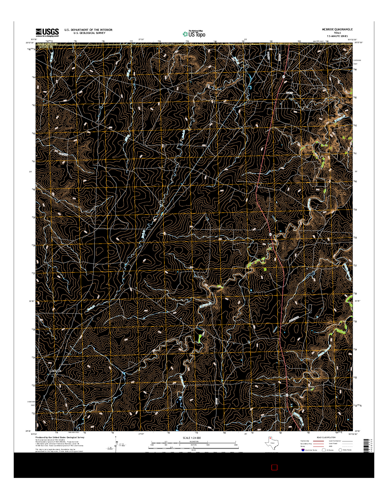 USGS US TOPO 7.5-MINUTE MAP FOR MCBRIDE, TX 2016