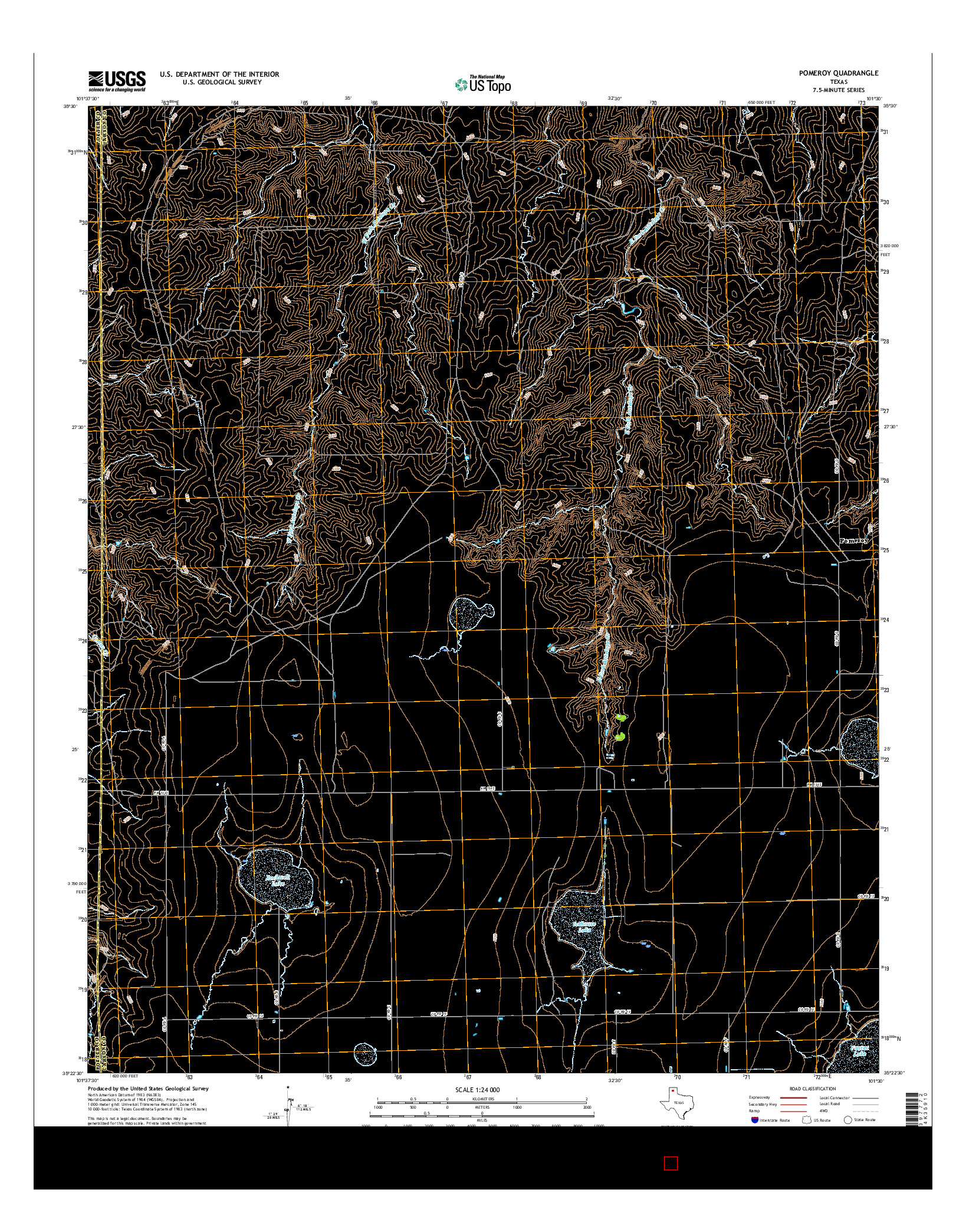 USGS US TOPO 7.5-MINUTE MAP FOR POMEROY, TX 2016