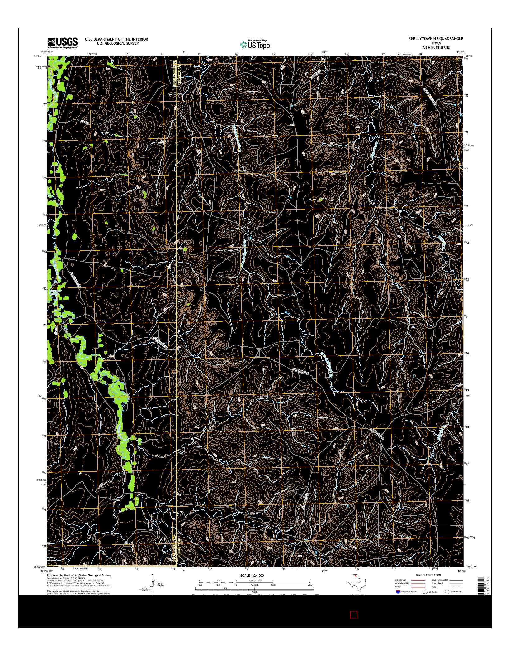 USGS US TOPO 7.5-MINUTE MAP FOR SKELLYTOWN NE, TX 2016
