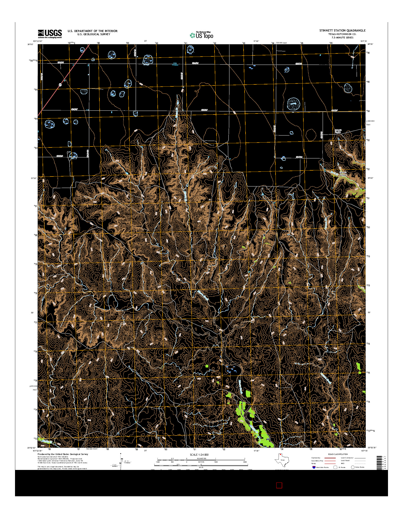 USGS US TOPO 7.5-MINUTE MAP FOR STINNETT STATION, TX 2016