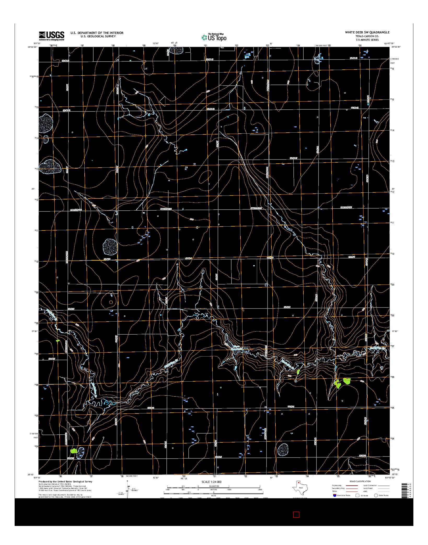 USGS US TOPO 7.5-MINUTE MAP FOR WHITE DEER SW, TX 2016
