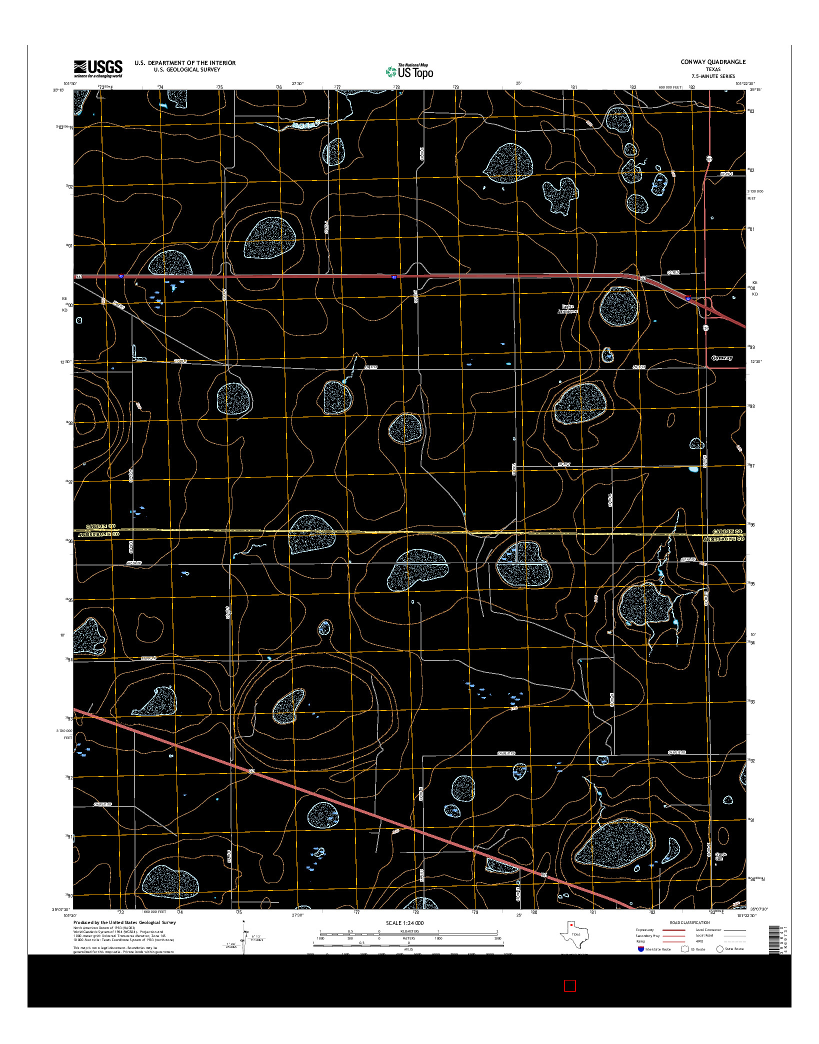 USGS US TOPO 7.5-MINUTE MAP FOR CONWAY, TX 2016