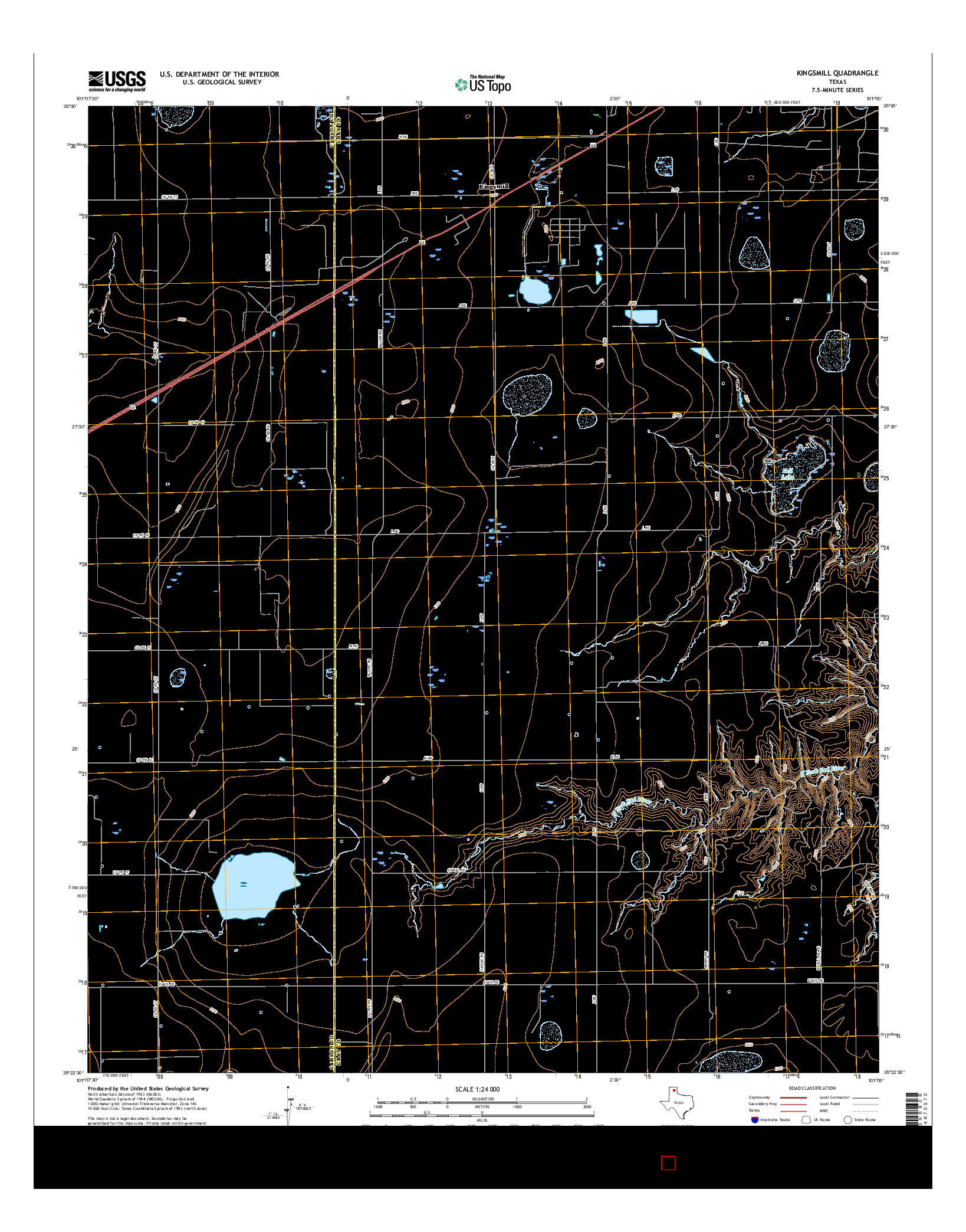 USGS US TOPO 7.5-MINUTE MAP FOR KINGSMILL, TX 2016