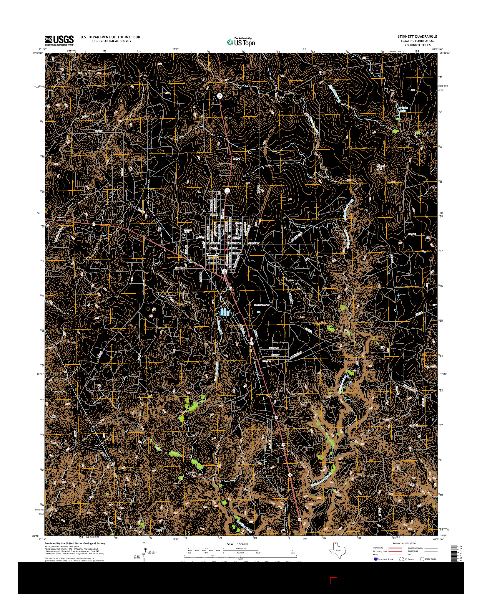 USGS US TOPO 7.5-MINUTE MAP FOR STINNETT, TX 2016