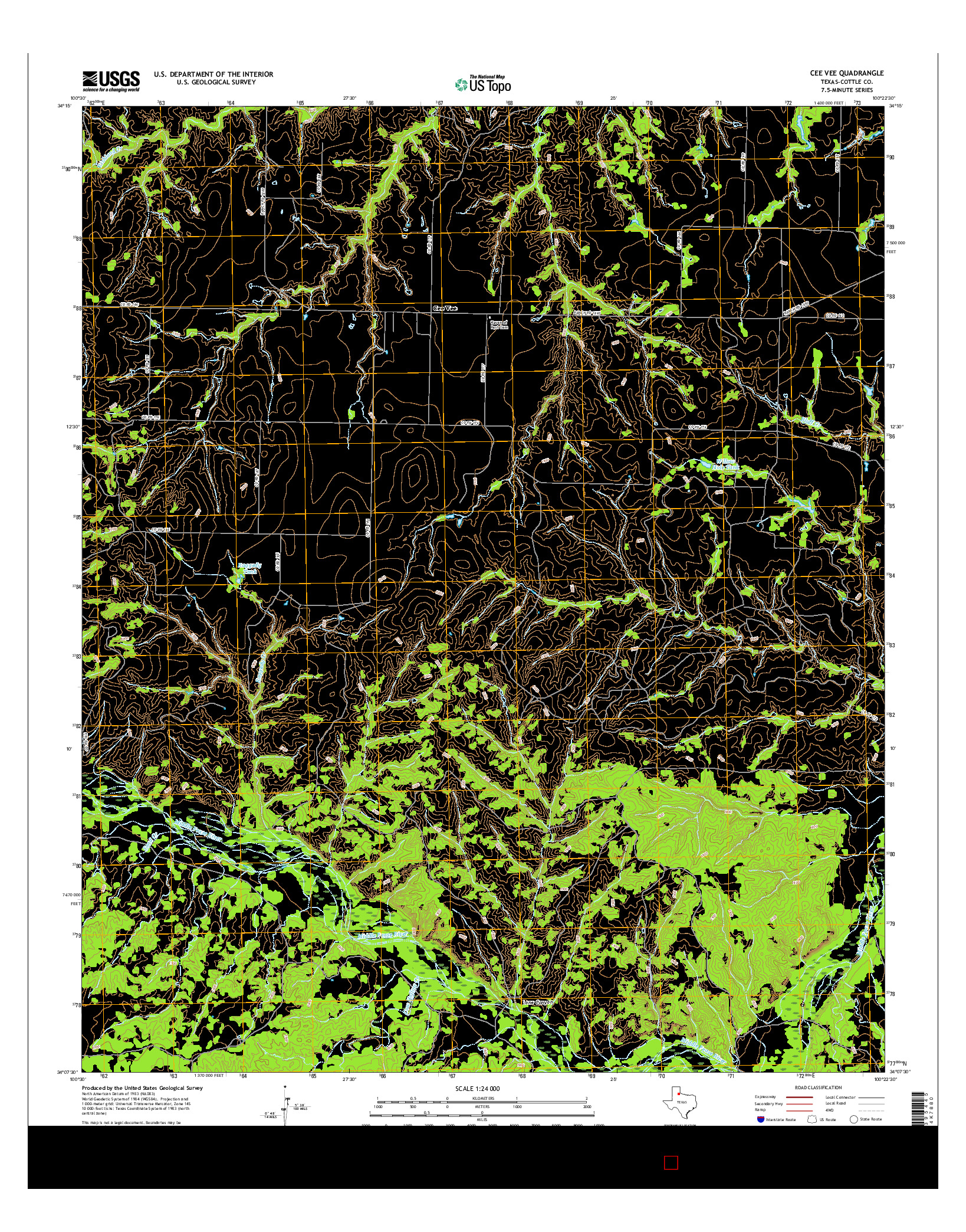 USGS US TOPO 7.5-MINUTE MAP FOR CEE VEE, TX 2016