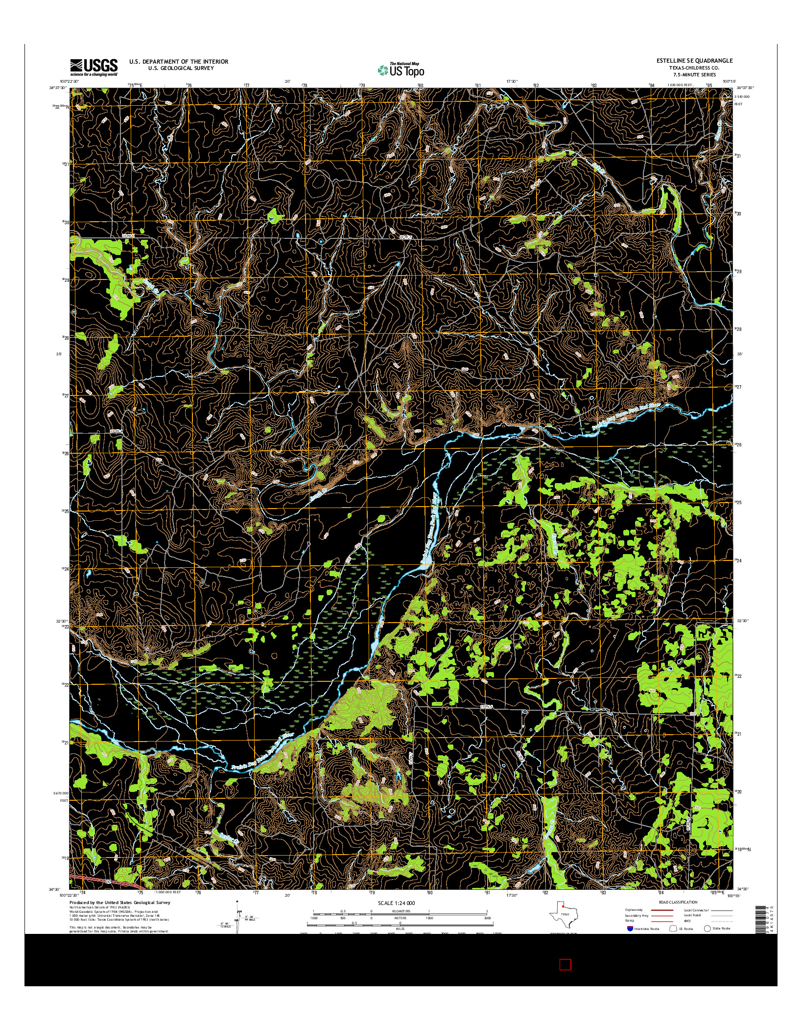 USGS US TOPO 7.5-MINUTE MAP FOR ESTELLINE SE, TX 2016