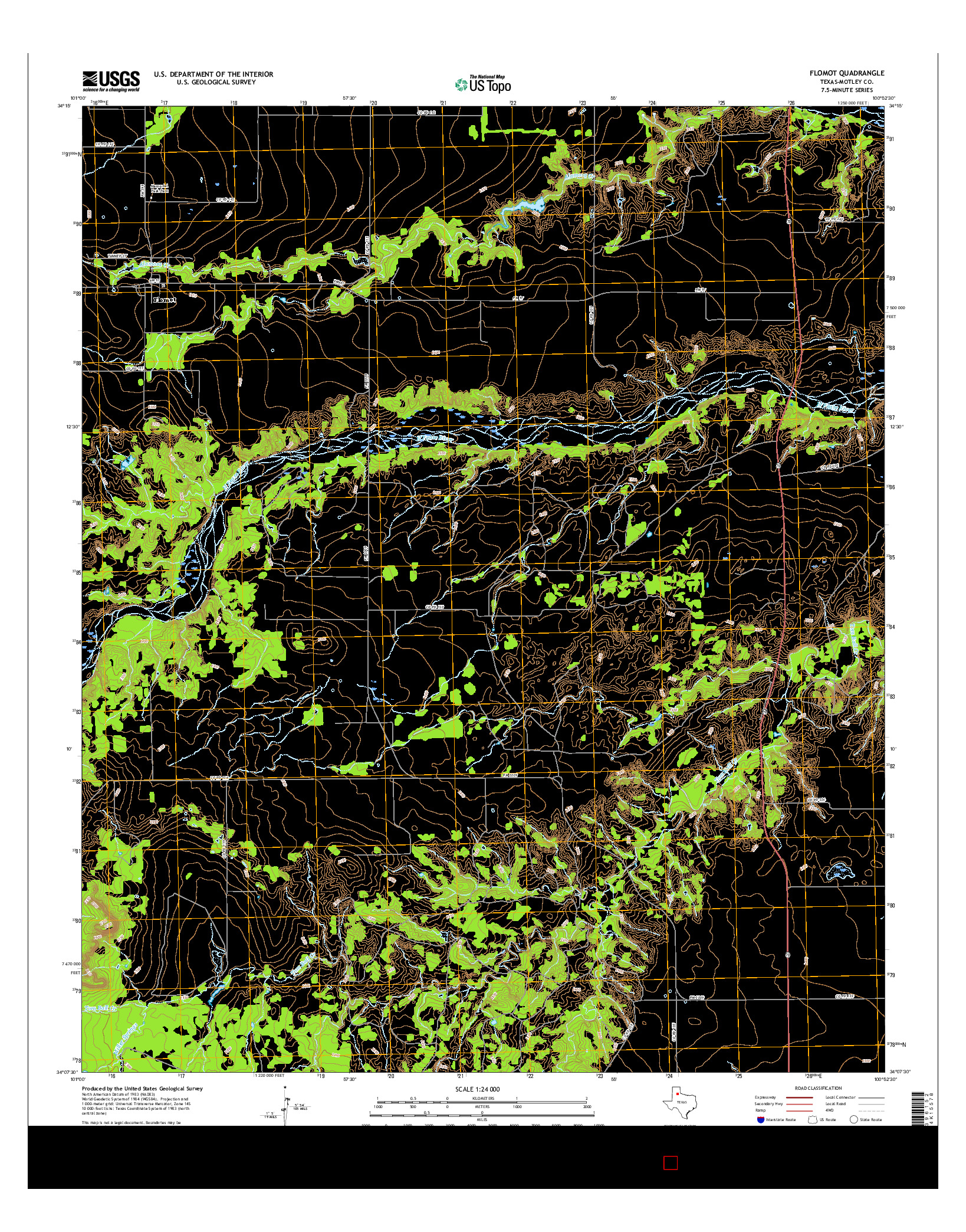 USGS US TOPO 7.5-MINUTE MAP FOR FLOMOT, TX 2016