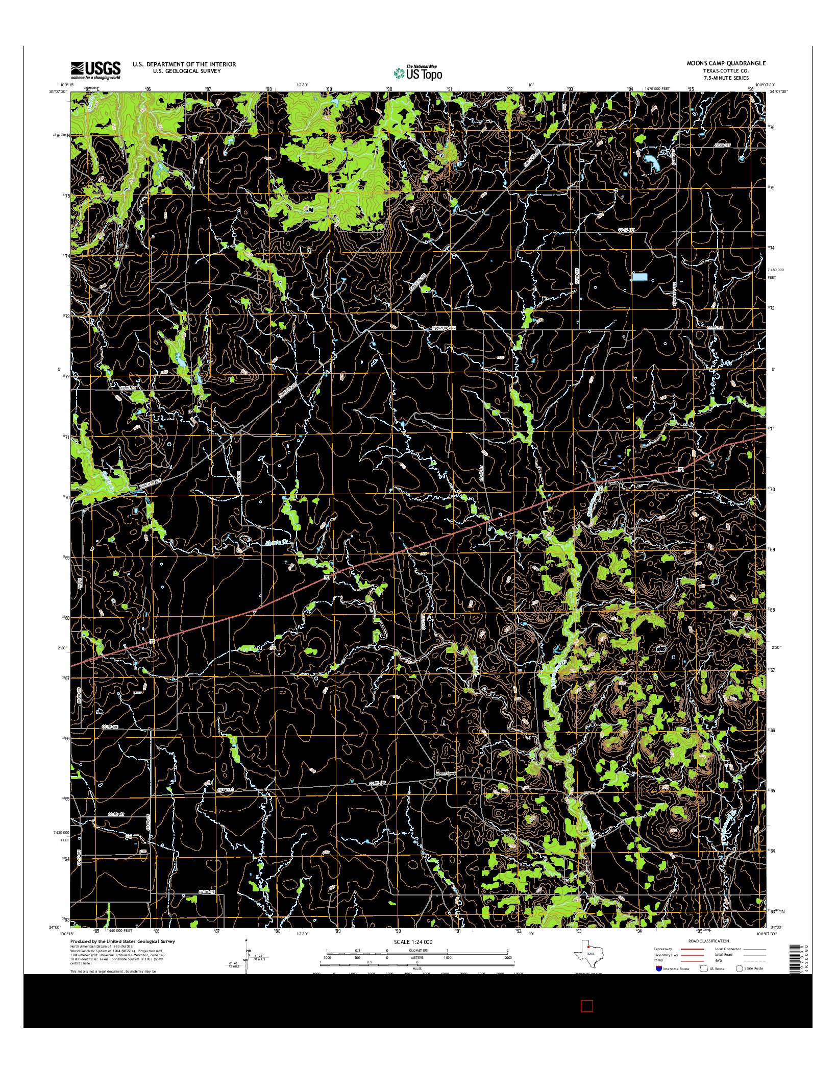 USGS US TOPO 7.5-MINUTE MAP FOR MOONS CAMP, TX 2016