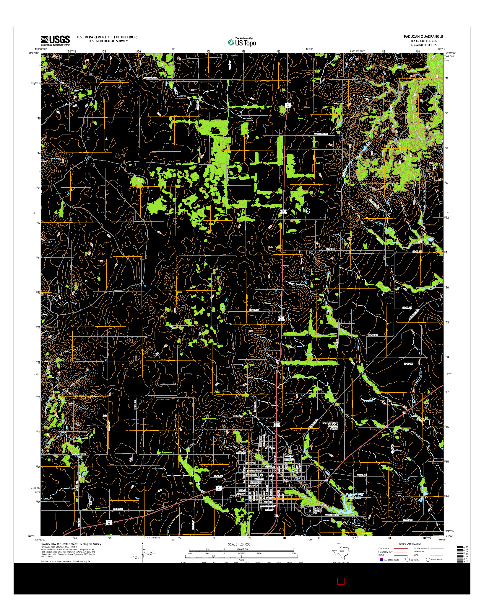 USGS US TOPO 7.5-MINUTE MAP FOR PADUCAH, TX 2016