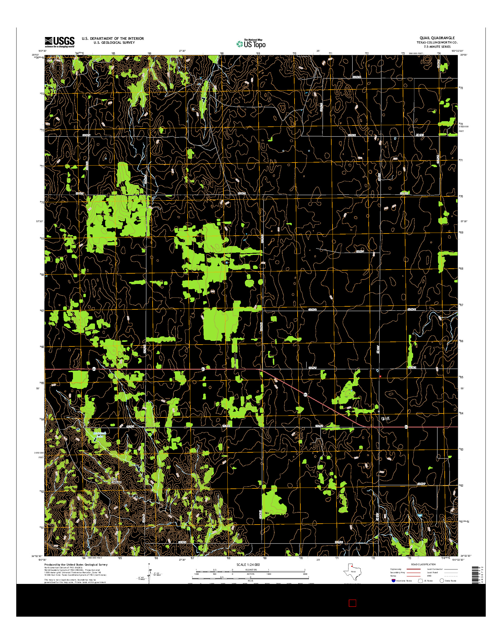 USGS US TOPO 7.5-MINUTE MAP FOR QUAIL, TX 2016