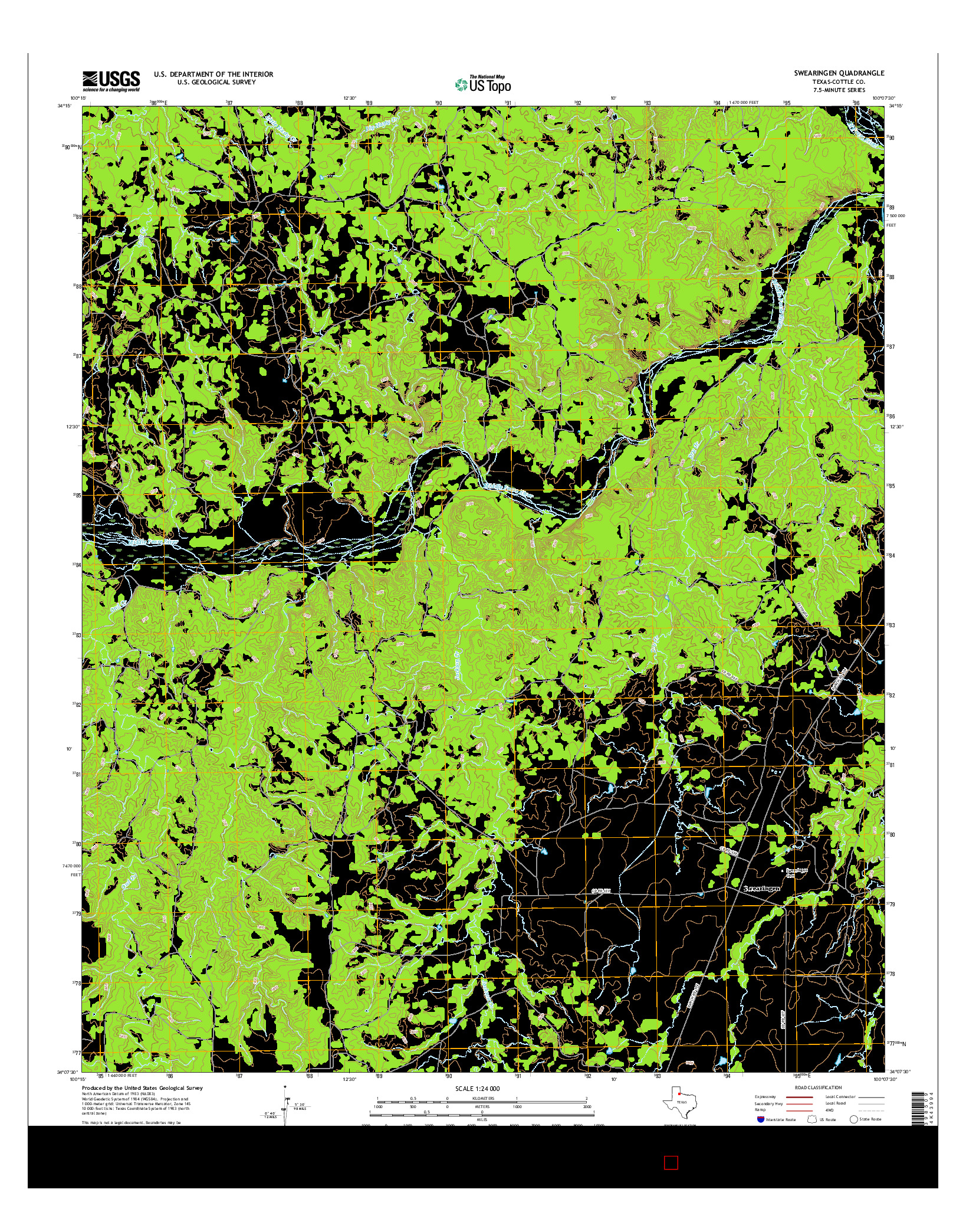 USGS US TOPO 7.5-MINUTE MAP FOR SWEARINGEN, TX 2016