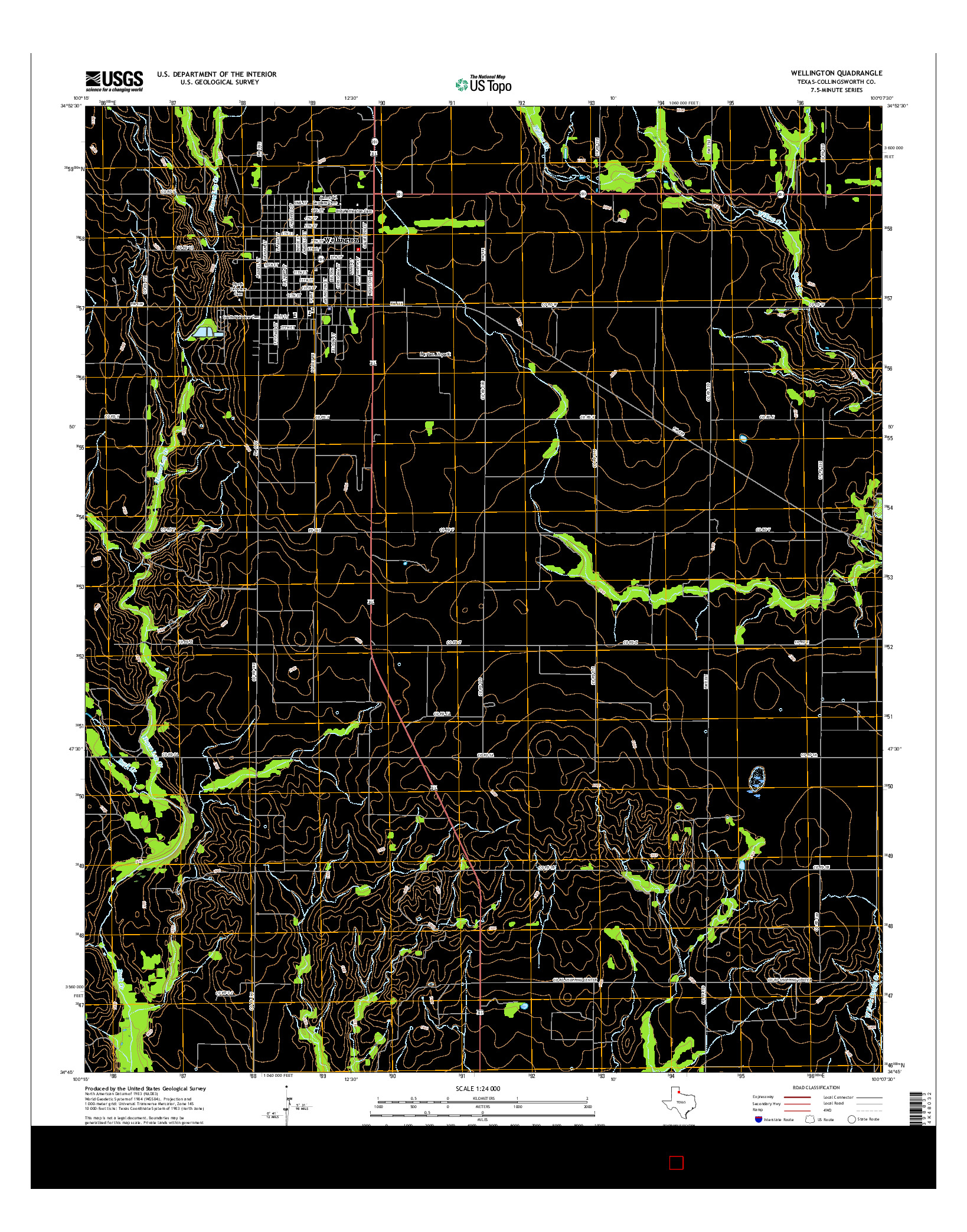 USGS US TOPO 7.5-MINUTE MAP FOR WELLINGTON, TX 2016