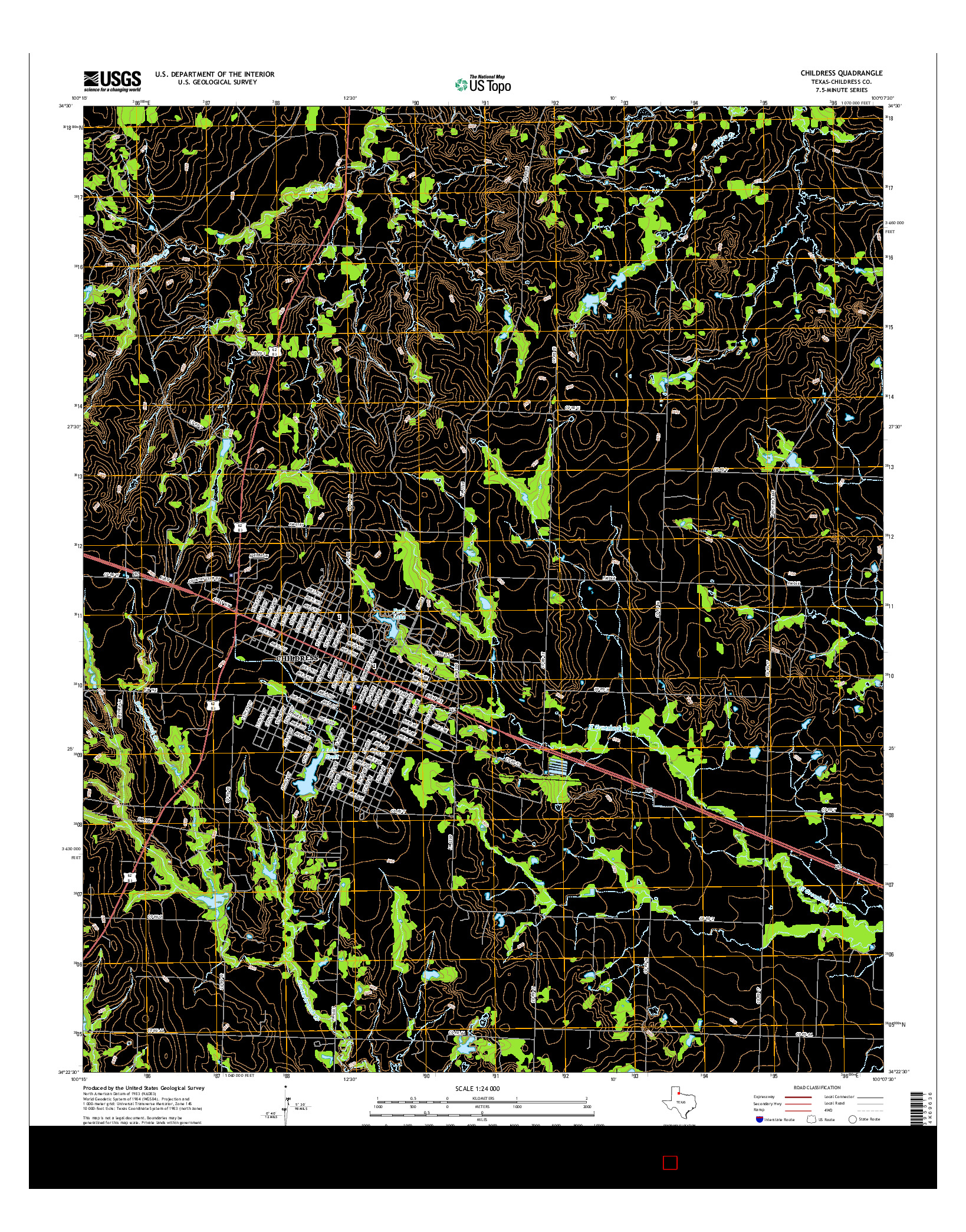 USGS US TOPO 7.5-MINUTE MAP FOR CHILDRESS, TX 2016