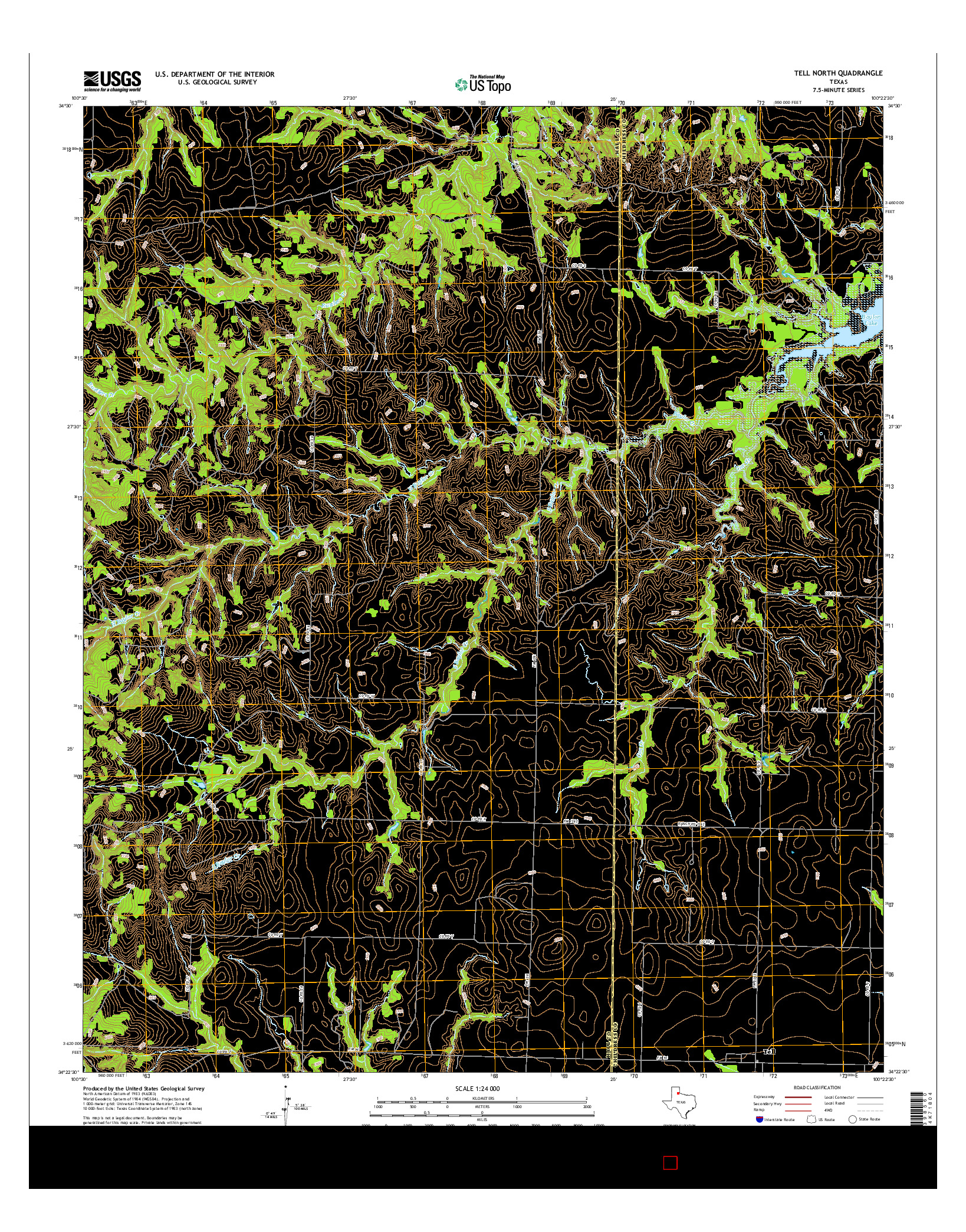 USGS US TOPO 7.5-MINUTE MAP FOR TELL NORTH, TX 2016