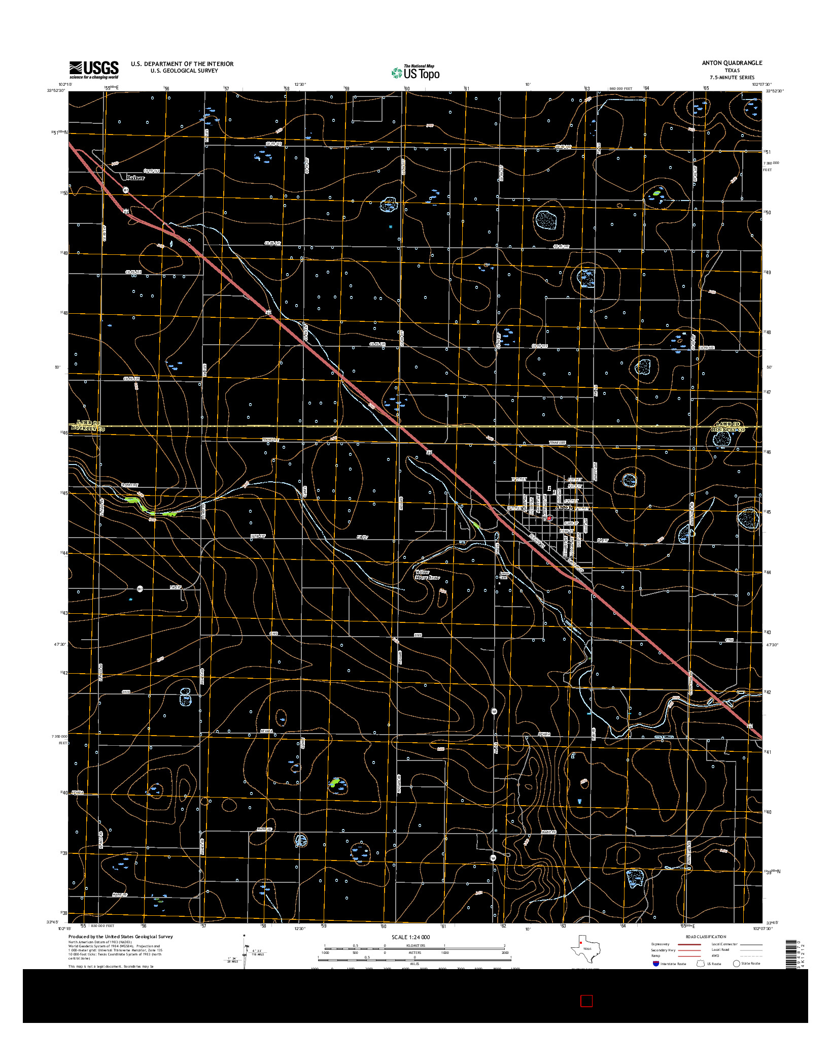 USGS US TOPO 7.5-MINUTE MAP FOR ANTON, TX 2016